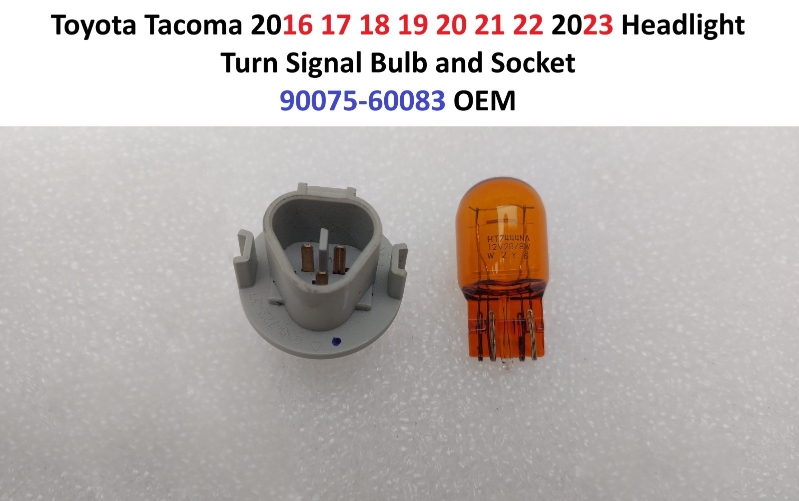 2016-2023 Toyota Tacoma Headlight Turn Signal Bulb Socket Set 90075-60083 OEM 2016-2023 Toyota Tacoma Headlight Turn Signal Bulb Socket Set 90075-60083 OEM