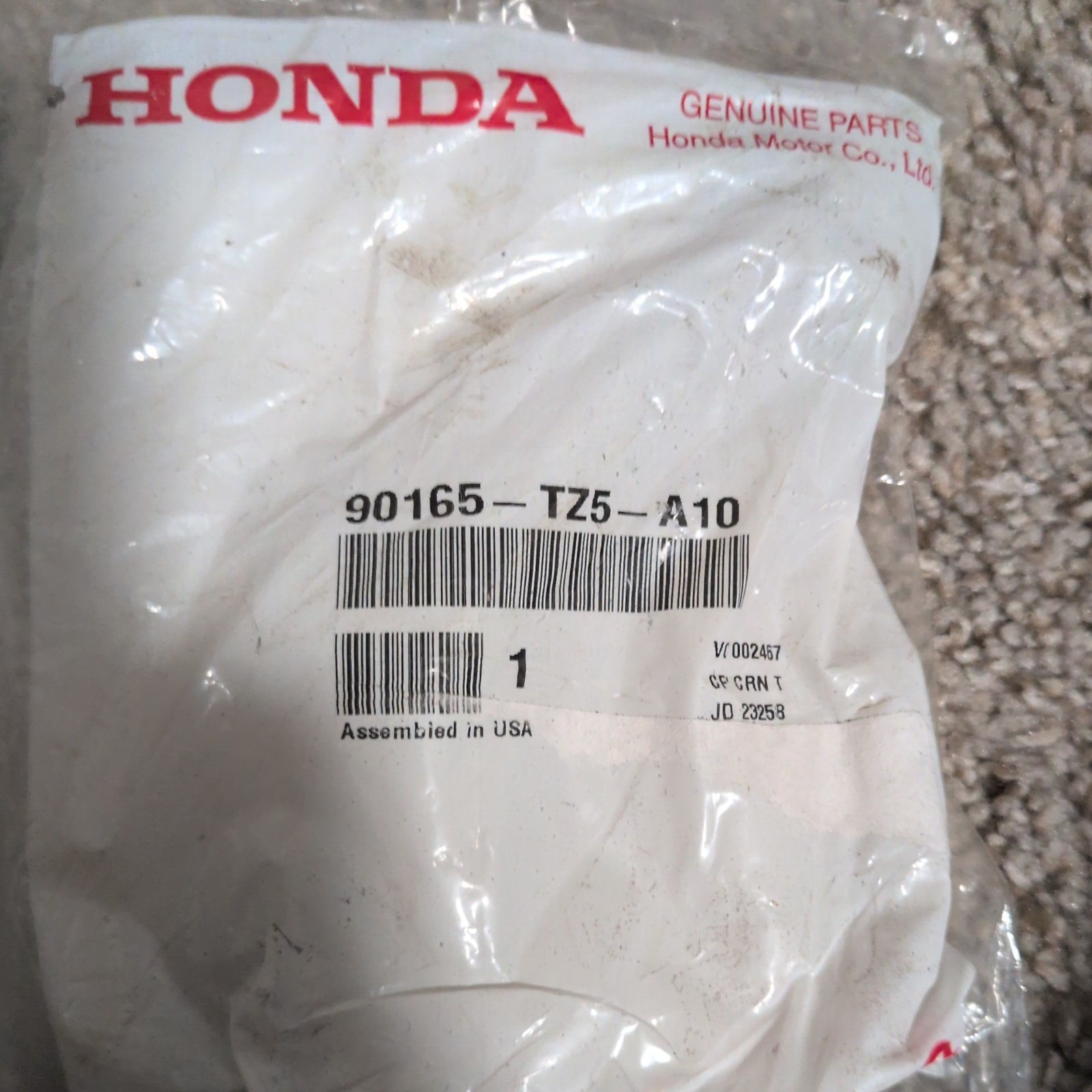 OEM 16-24 Honda Odyssey/16-23 Acura MDX Engine Cradle Bolt 90165TZ5A10 OEM 16-24 Honda Odyssey/16-23 Acura MDX Engine Cradle Bolt 90165TZ5A10