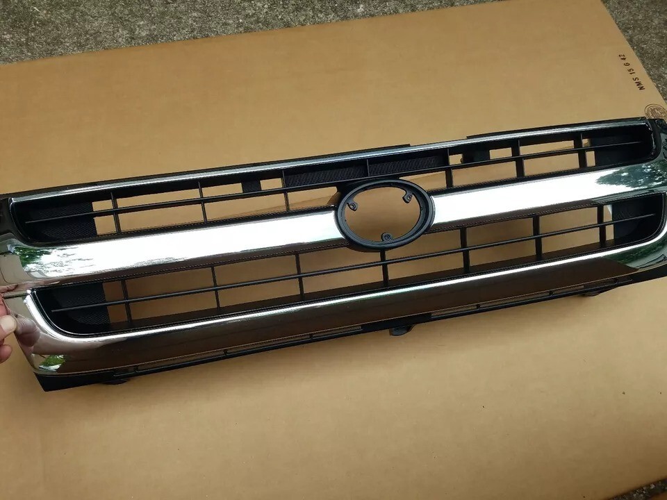 For 1997-2000 Toyota Tacoma Front Bumper Grille Radiator Chrome & Black Pickup