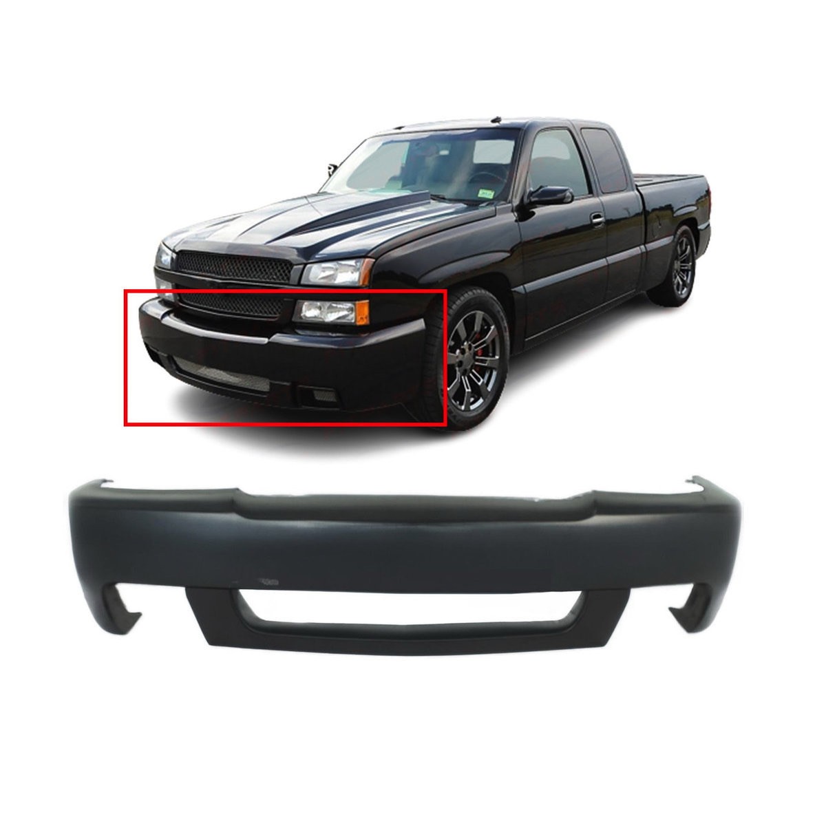 Bumper Cover For 2003-2007 Chevy Silverado 1500 SS Pickup 03-07 6.0L V8 Front