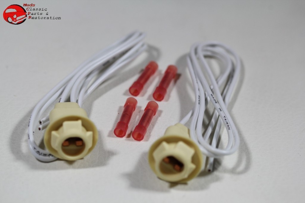 Chevy GM Side Marker Lamp Light Sockets 194 194A Style Wedge Bulb Wire Pigtail Chevy GM Side Marker Lamp Light Sockets 194 194A Style Wedge Bulb Wire Pigtail