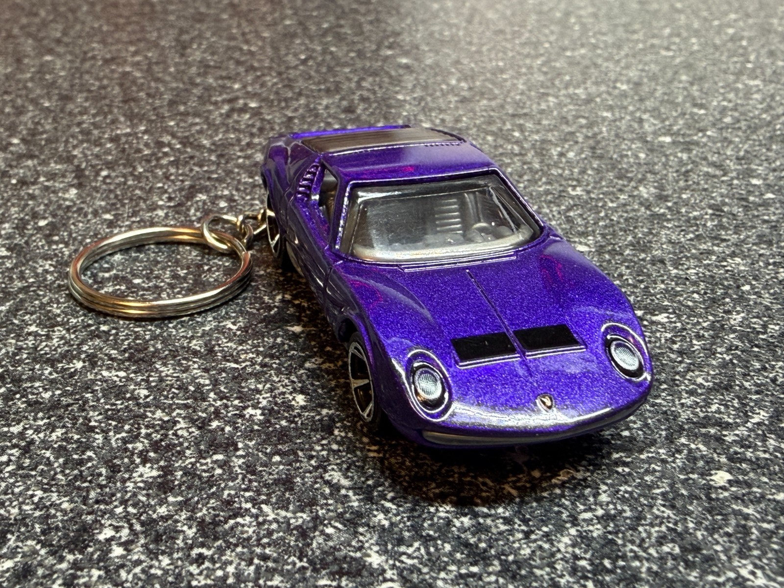 Lamborghini Miura P400 Keychain Purple Hot Wheels Matchbox Lamborghini Miura P400 Keychain Purple Hot Wheels Matchbox