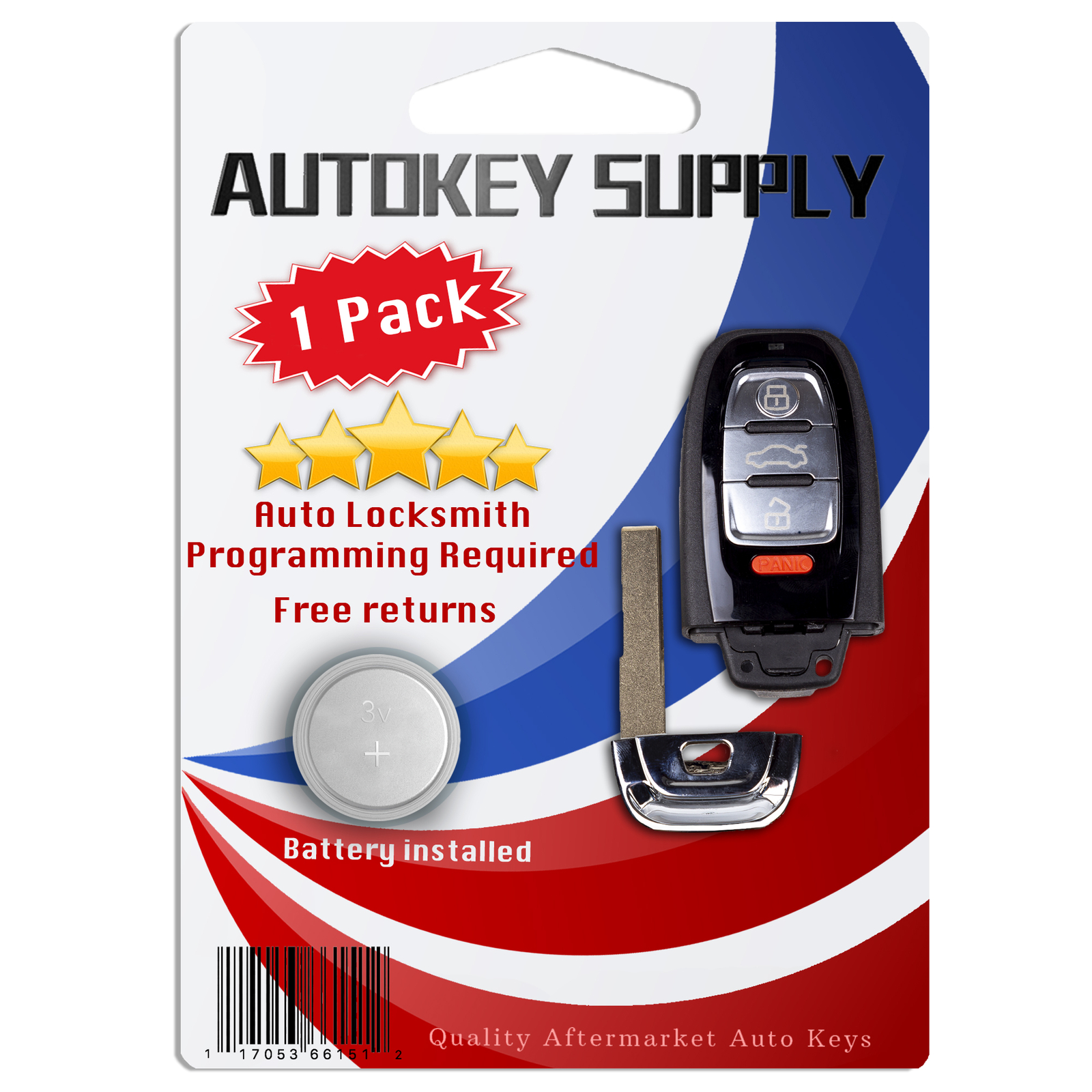 Replacement for Audi S5 Coupe Sportback Cabriolet 2009 2010 2011 2012 Remote Key