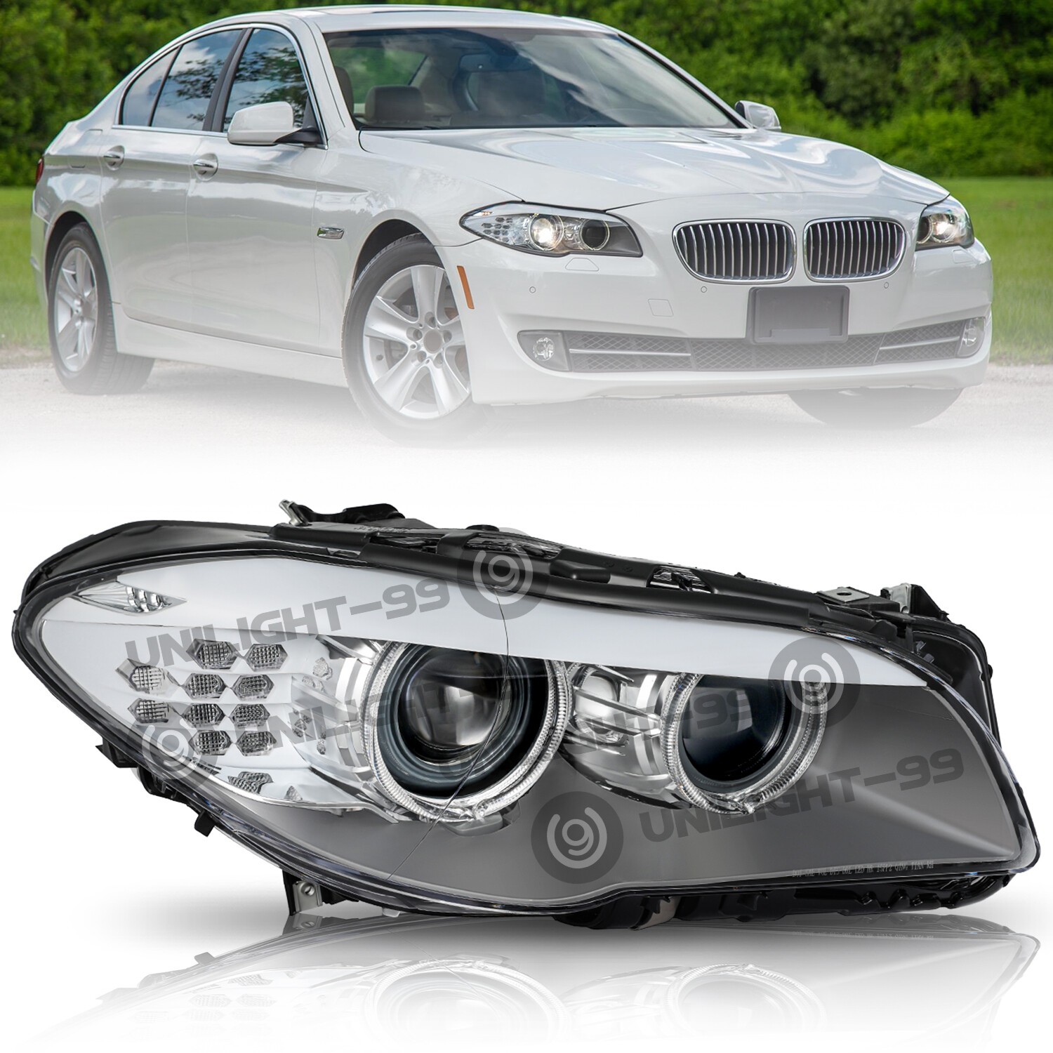 Xenon Headlight w/o AFS For 2011 2012 2013 BMW 5 Series F10 550i 528i M5 Right
