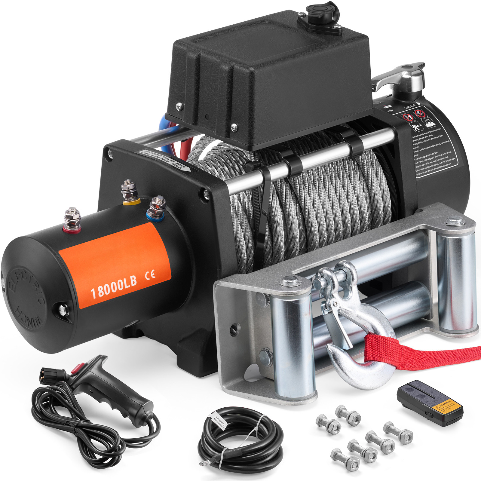 Uimoso 18000Ibs Electric Winch Steel Cable Truck Trailer Towing Off-Road 4WD