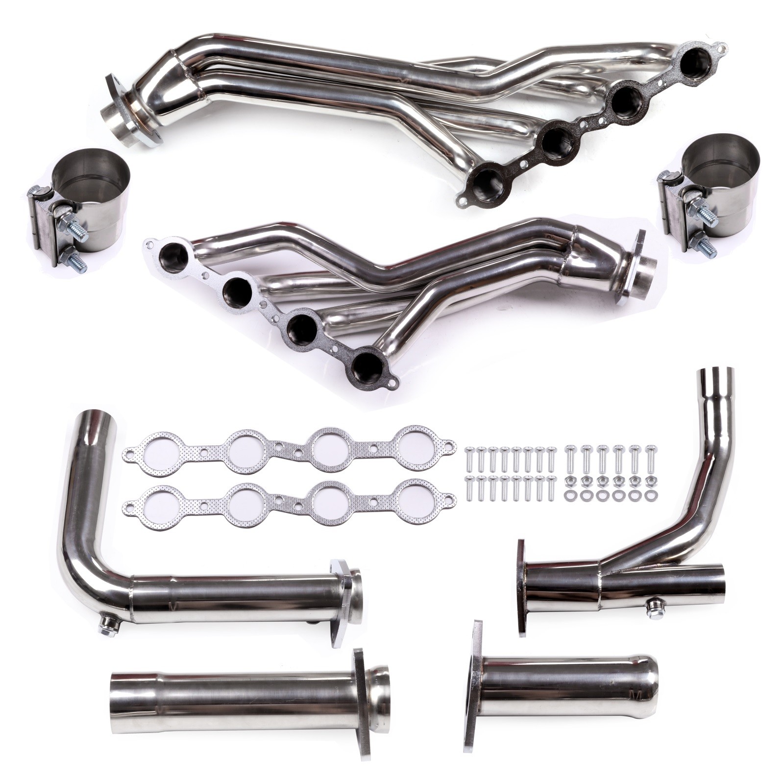 FOR CHEVY/GMC GMT900 4.8/5.3/6.0 STAINLESS STEEL LONG TUBE HEADER EXHAUST+Y-PIPE