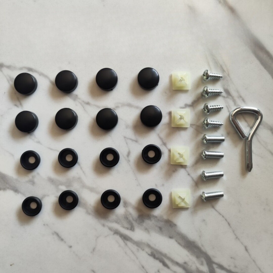 Black Car License Plate Frame Retainer Fixed Buckle License Plate Frame Screws
