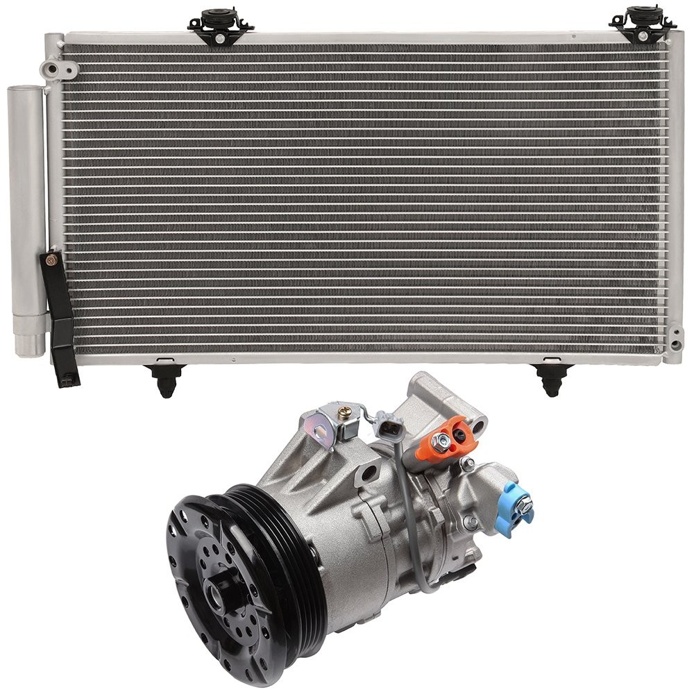 1 x Aluminum Core AC Compressor + 1 x AC Condenser For 2005-2006 Scion xB
