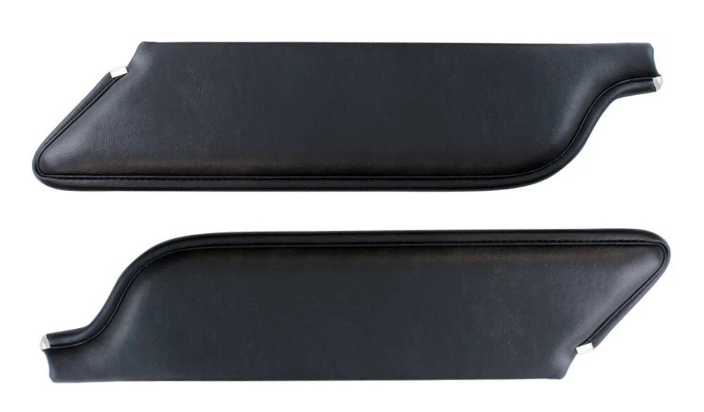 For Ford Mustang Convertible Sunvisors Genuine leather black pair 1964-66
