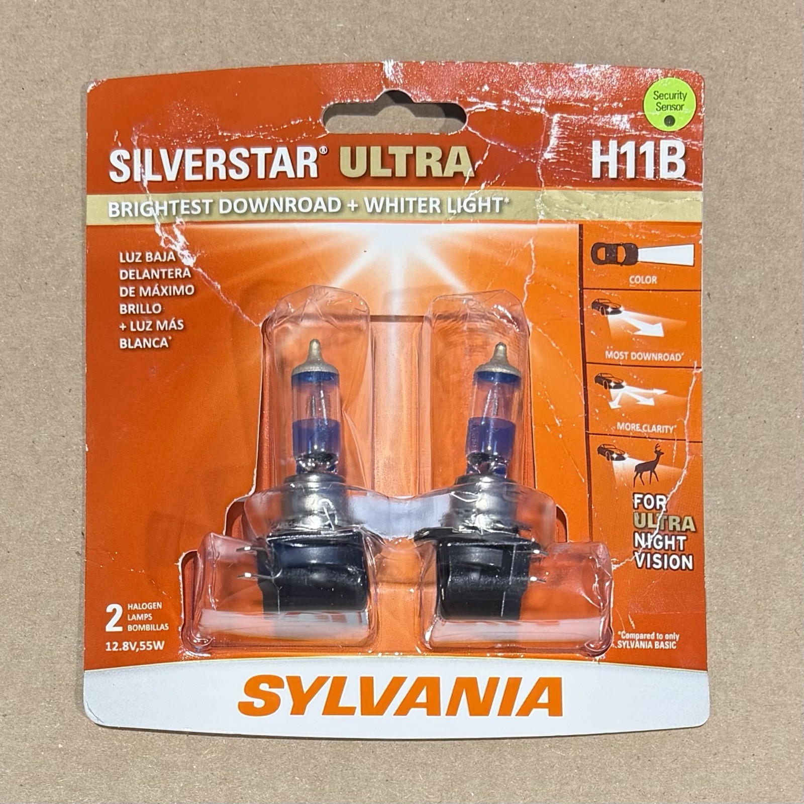 Sylvania H11B SilverStar ULTRA High Performance Halogen Headlight Bulbs (2 Pack)