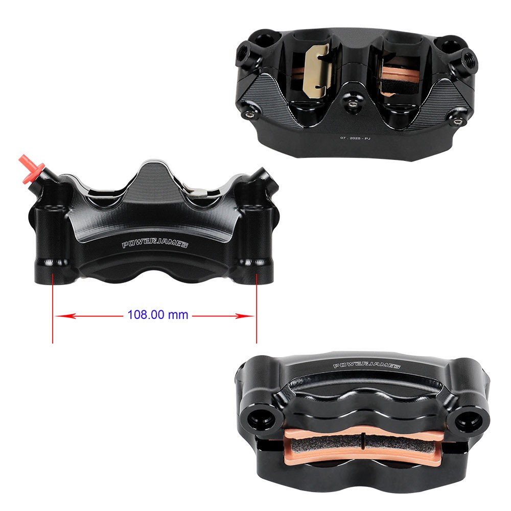 Aluminum 108mm Brake Caliper with 4 Piston Fits Harley 2000-Later Touring FLTRX Aluminum 108mm Brake Caliper with 4 Piston Fits Harley 2000-Later Touring FLTRX