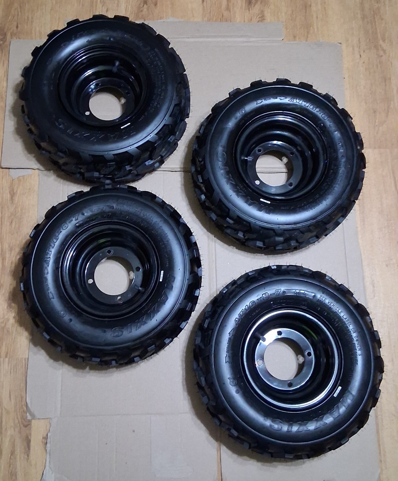(LOT OF 4) 2003-2026 Kawasaki KFX50/KSF50 4/110mm ATV Wheels/Tires 16x8-7 NEW (LOT OF 4) 2003-2026 Kawasaki KFX50/KSF50 4/110mm ATV Wheels/Tires 16x8-7 NEW