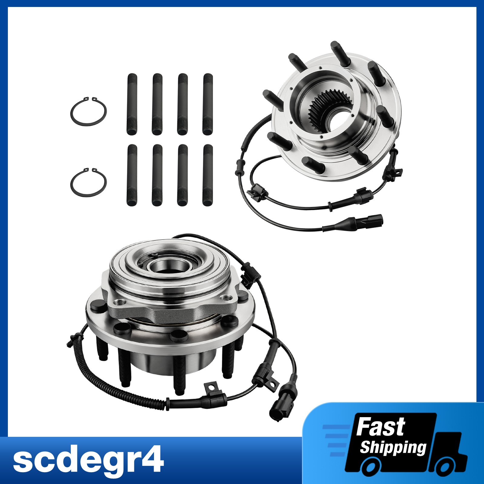 4WD Pair Front wheel hub assembly Pair for 2005-2010 F-250 F-350 Super Duty SRW