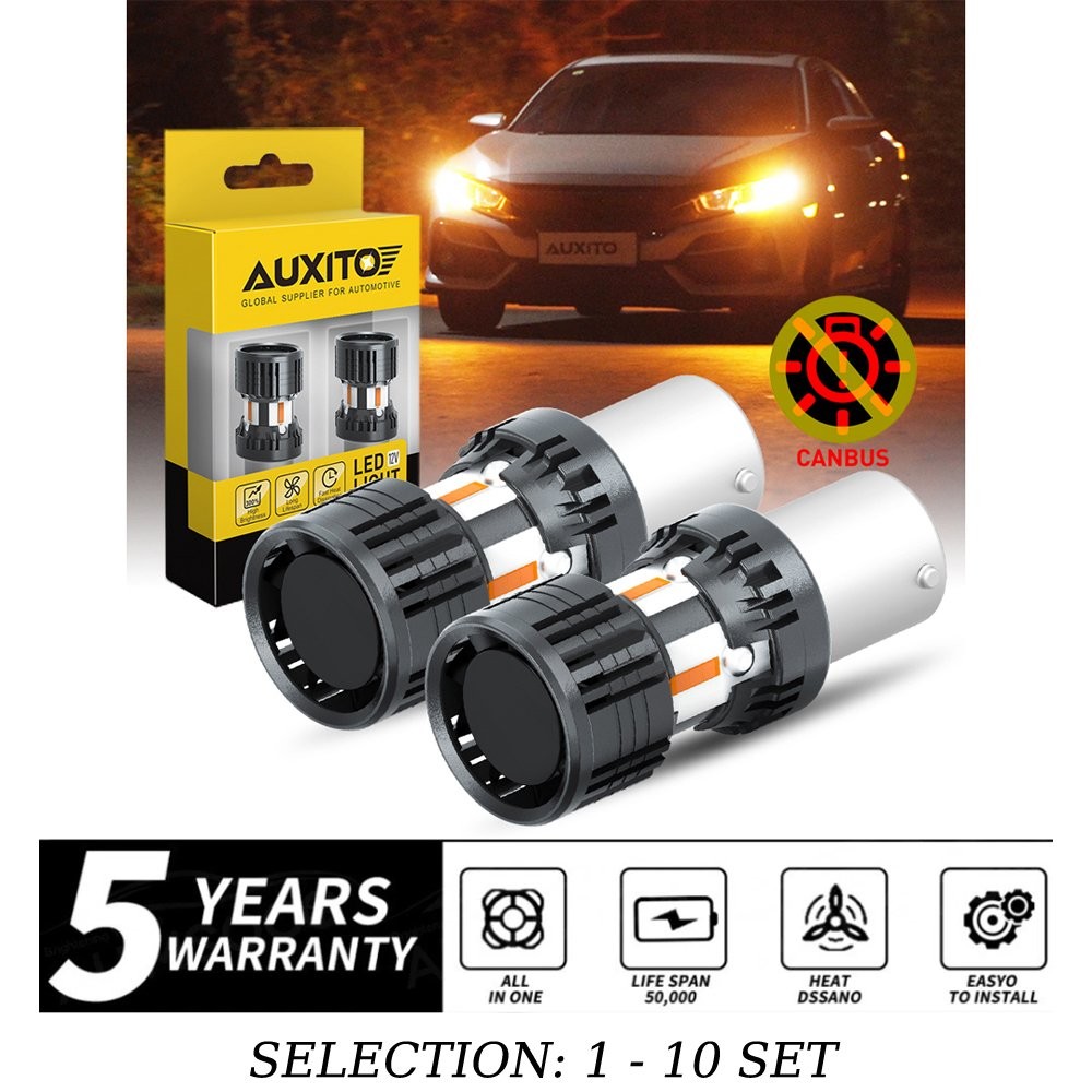 2-20X AUXITO BA15S Amber LED Turn Signal Light Bulb Built-in Resistor Canbus DRL