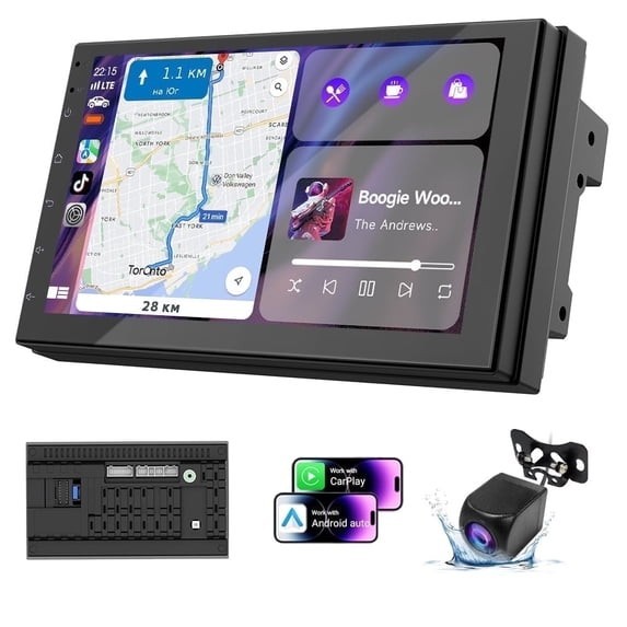 Haudio 7 Inch Double Din Car Stereo with Wireless Apple CarPlay & Android Aut... Haudio 7 Inch Double Din Car Stereo with Wireless Apple CarPlay & Android Aut...