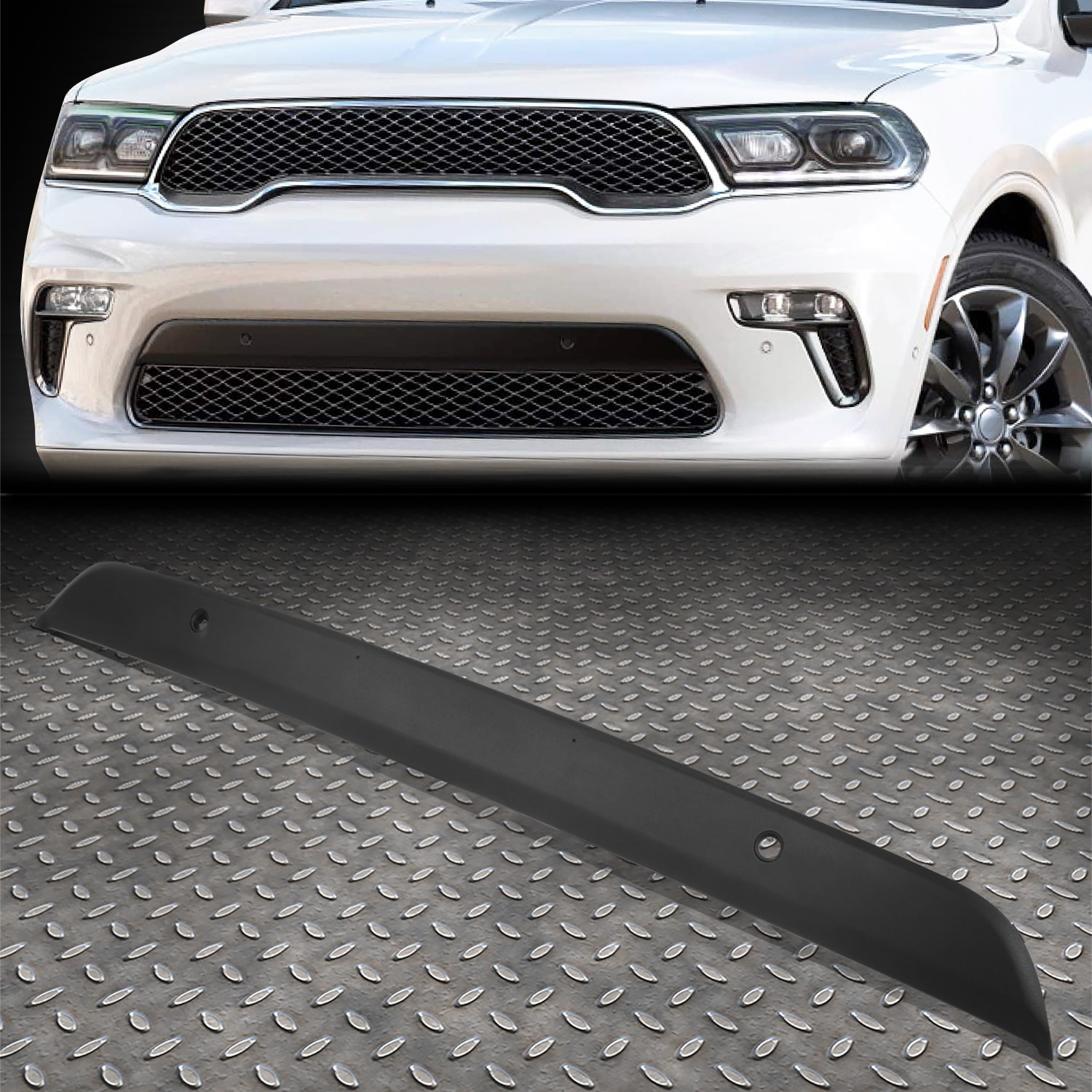 For 21-24 Dodge Durango Black Front Upper Bumper Molding Trim w/ Sensor Holes For 21-24 Dodge Durango Black Front Upper Bumper Molding Trim w/ Sensor Holes