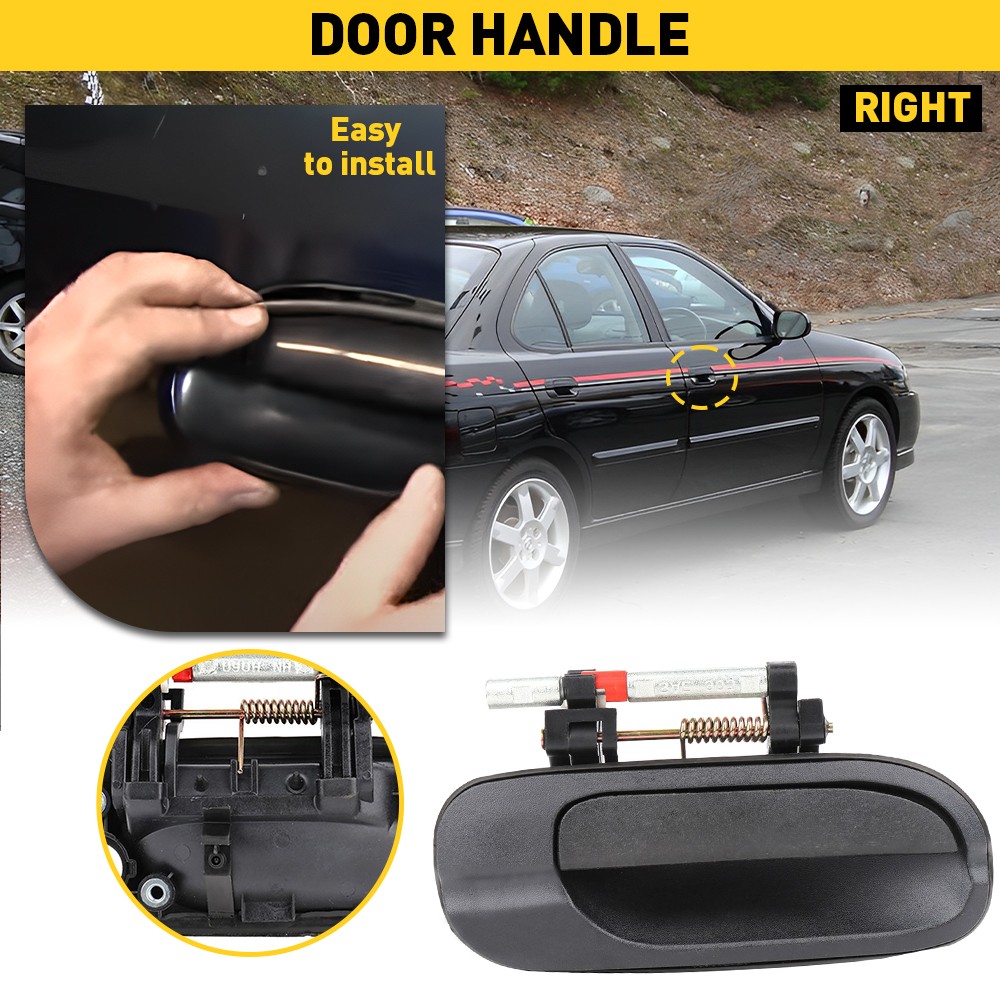 Front Rear Outside Door Handles Texture Black NEW for 2000-2006 Nissan Sentra