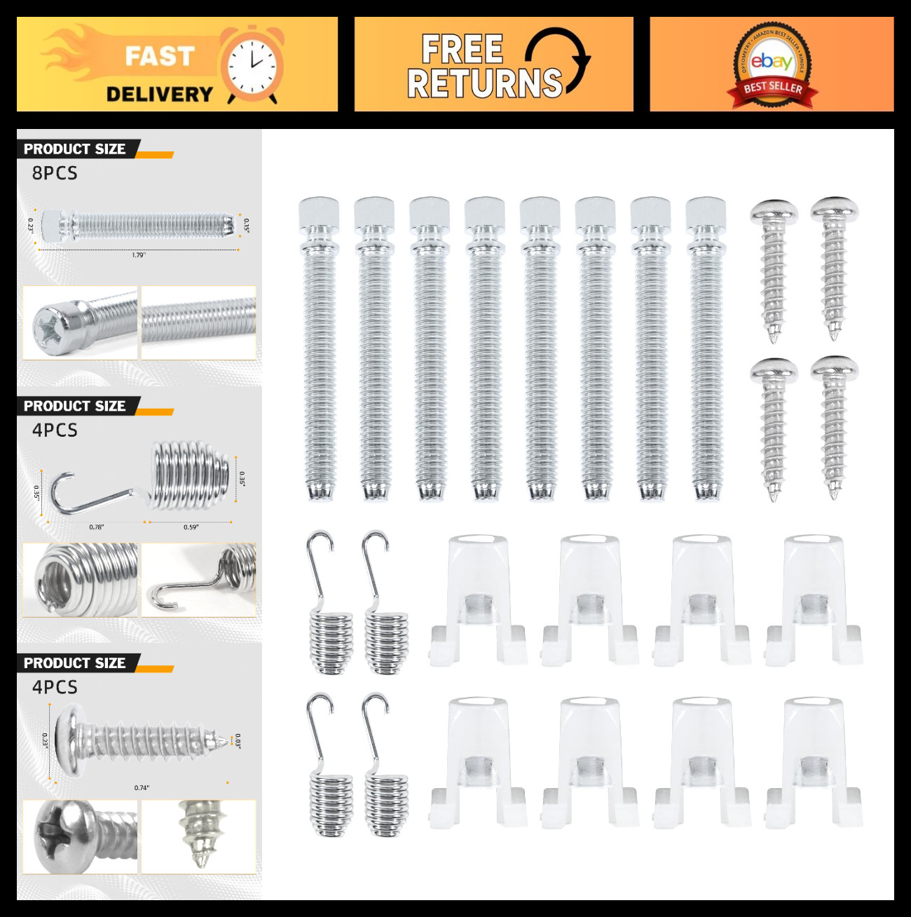 Headlight Adjusters Kit for Chevy Impala, Biscayne, Belair 1962-1967 - 8 PCS Too Headlight Adjusters Kit for Chevy Impala, Biscayne, Belair 1962-1967 - 8 PCS Too
