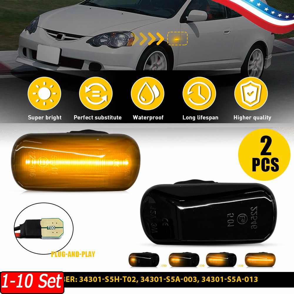 1-10x Bright Amber LED Side Signal Lights Fit 02-06 Acura RSX Integra DC5 Coupe
