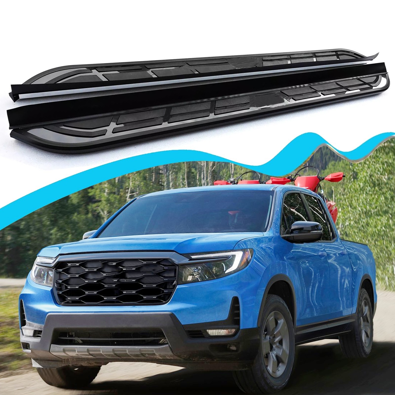 Alu Running Board Fit for Honda Ridgeline 2017-2026 Side Step Pedal Nerf Bars