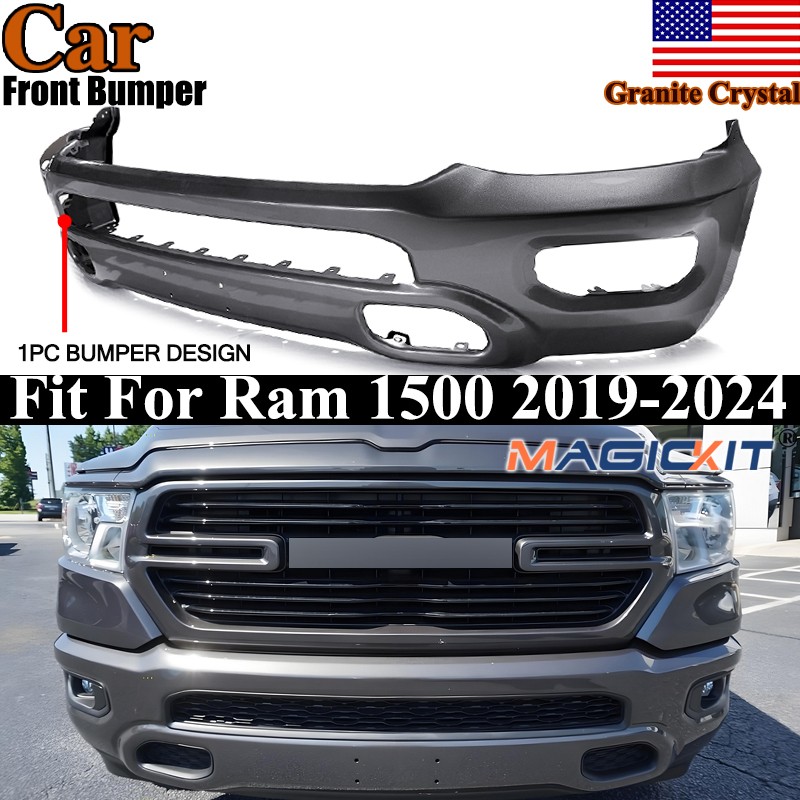 NEW Painted Granite Crystal Front Bumper Fits 2019-2024 RAM 1500 New Body Style NEW Painted Granite Crystal Front Bumper Fits 2019-2024 RAM 1500 New Body Style