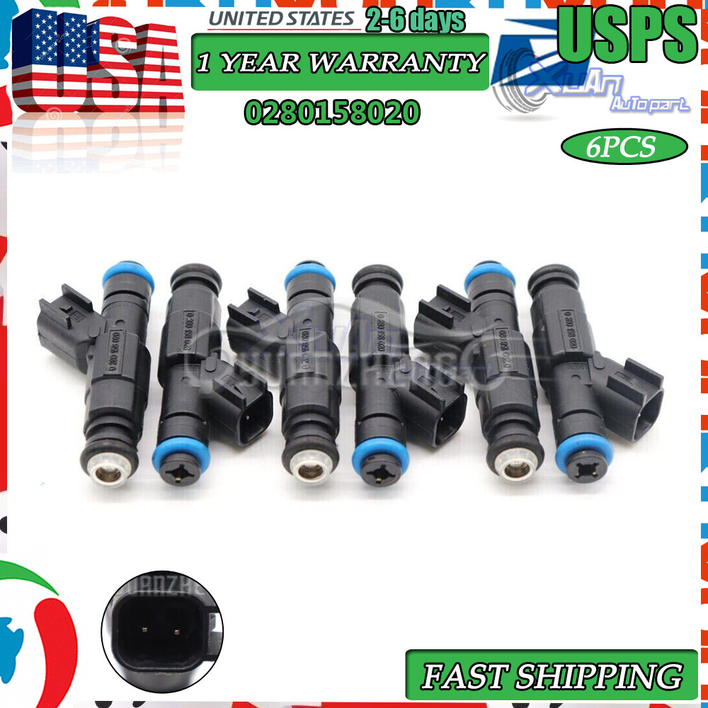 For Jeep Liberty Dodge Dakota Mitsubishi 3.7L New Fuel Injector 6pcs 0280158020 For Jeep Liberty Dodge Dakota Mitsubishi 3.7L New Fuel Injector 6pcs 0280158020