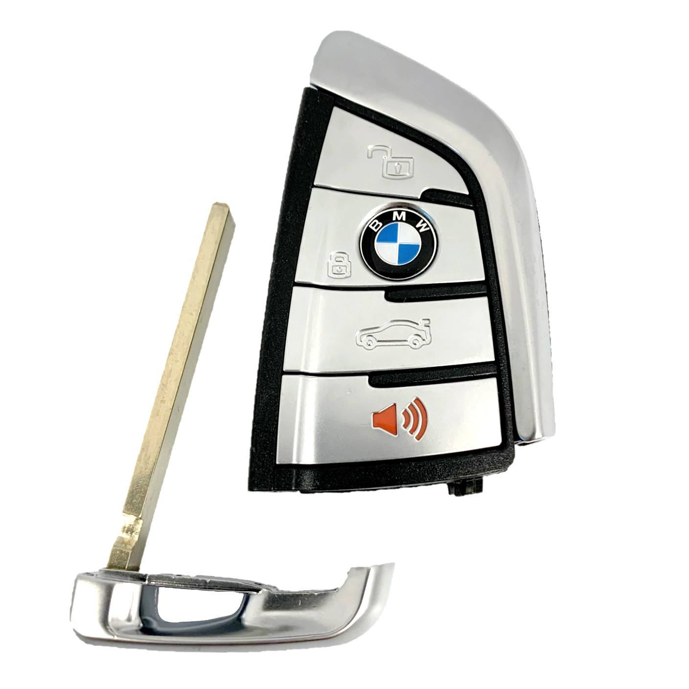 OEM BMW Remote Fob + Uncut Key Insert Silver N5F-ID21A (SHP) OEM BMW Remote Fob + Uncut Key Insert Silver N5F-ID21A (SHP)