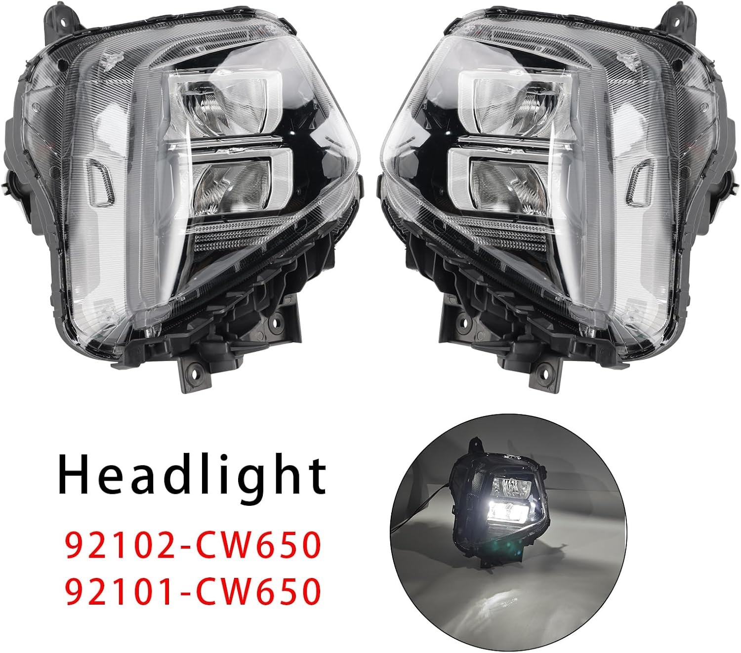 Pair For 2025-26 Hyundai Tucson LED Left Right Side Headlamp Headlights Assembly