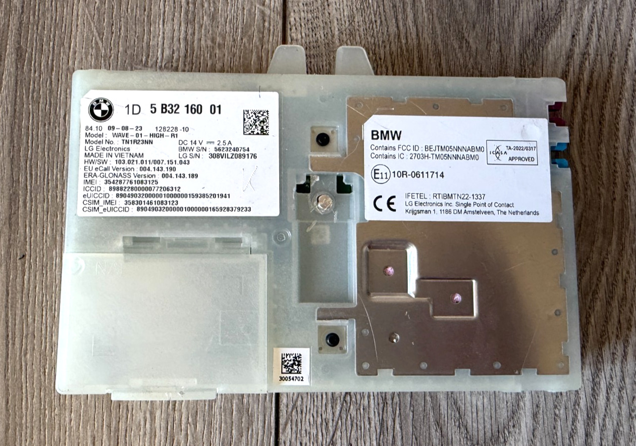 2024 BMW M3 TELEMATICS COMMUNICATION MODULE, PART# 5B32160, GENUINE OEM 2024 BMW M3 TELEMATICS COMMUNICATION MODULE, PART# 5B32160, GENUINE OEM