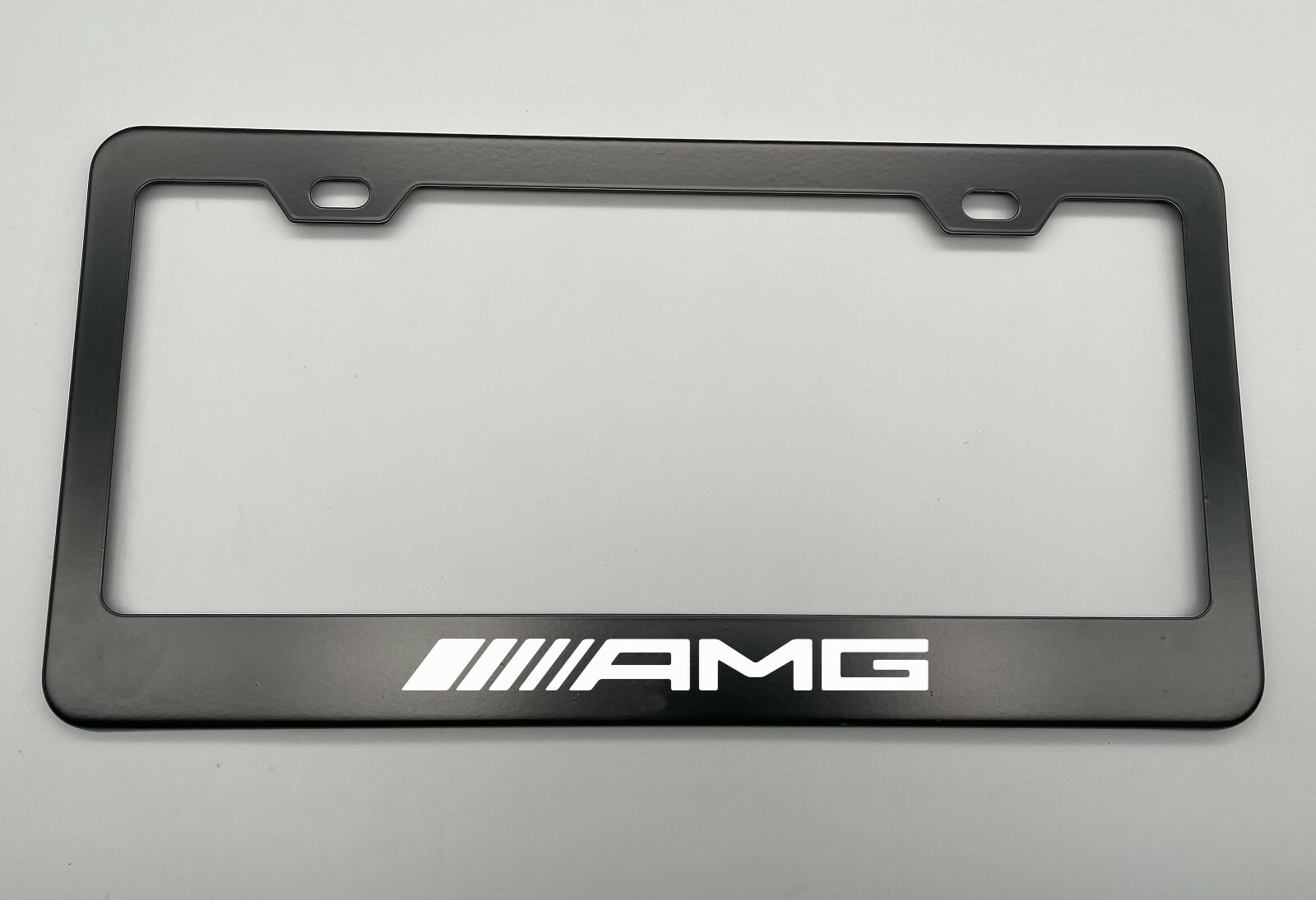 Laser Engraved Mercedes Benz AMG Stainless Steel Black LICENSE PLATE FRAME Laser Engraved Mercedes Benz AMG Stainless Steel Black LICENSE PLATE FRAME