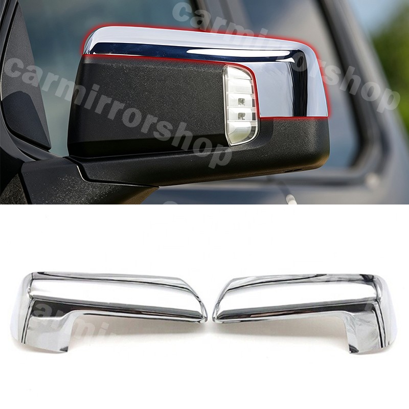 For 19-26 Chevy Silverado GMC Sierra 1500 Chrome Top Half Mirror Covers Cap Trim