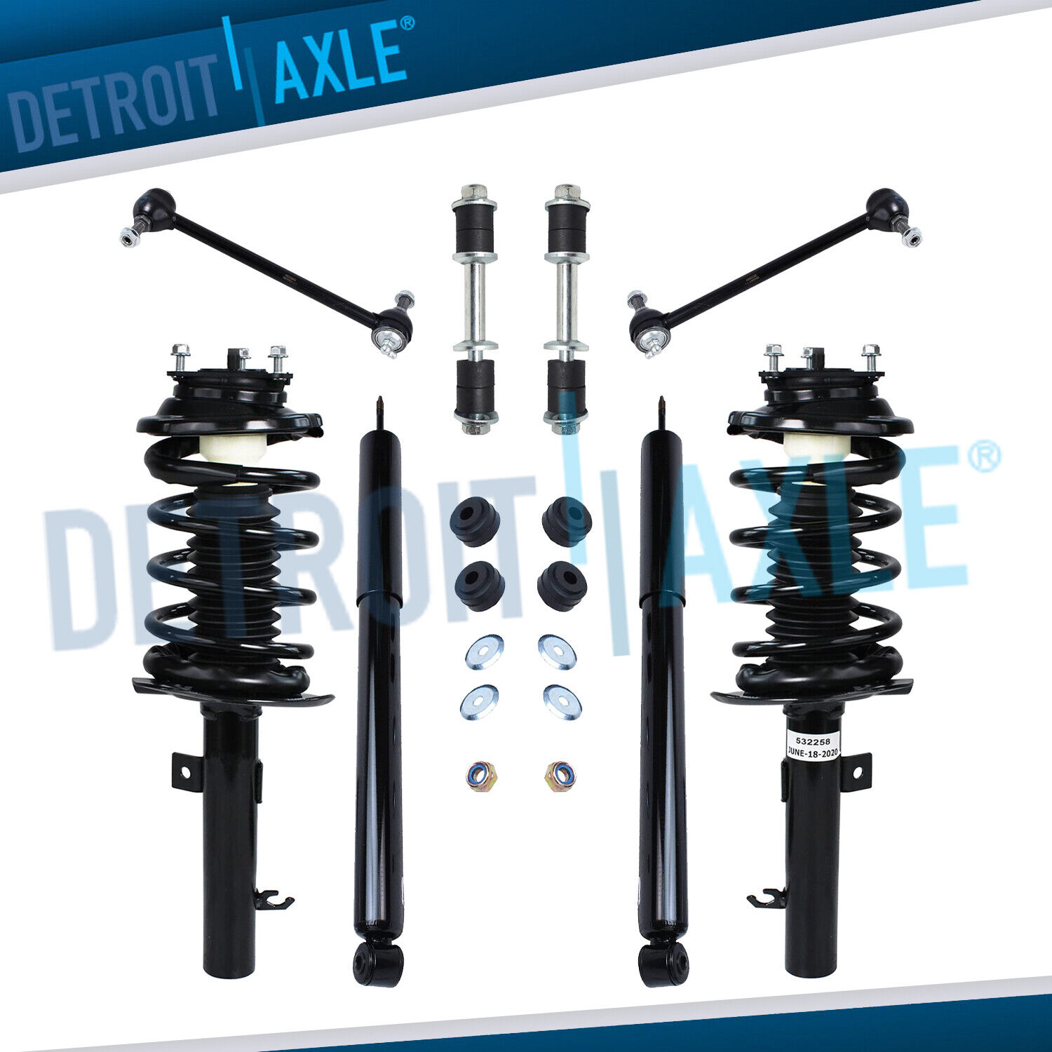 Front Struts Assembly Rear Shock Absorbers Sway Bars for 2006 2007 Ford Focus