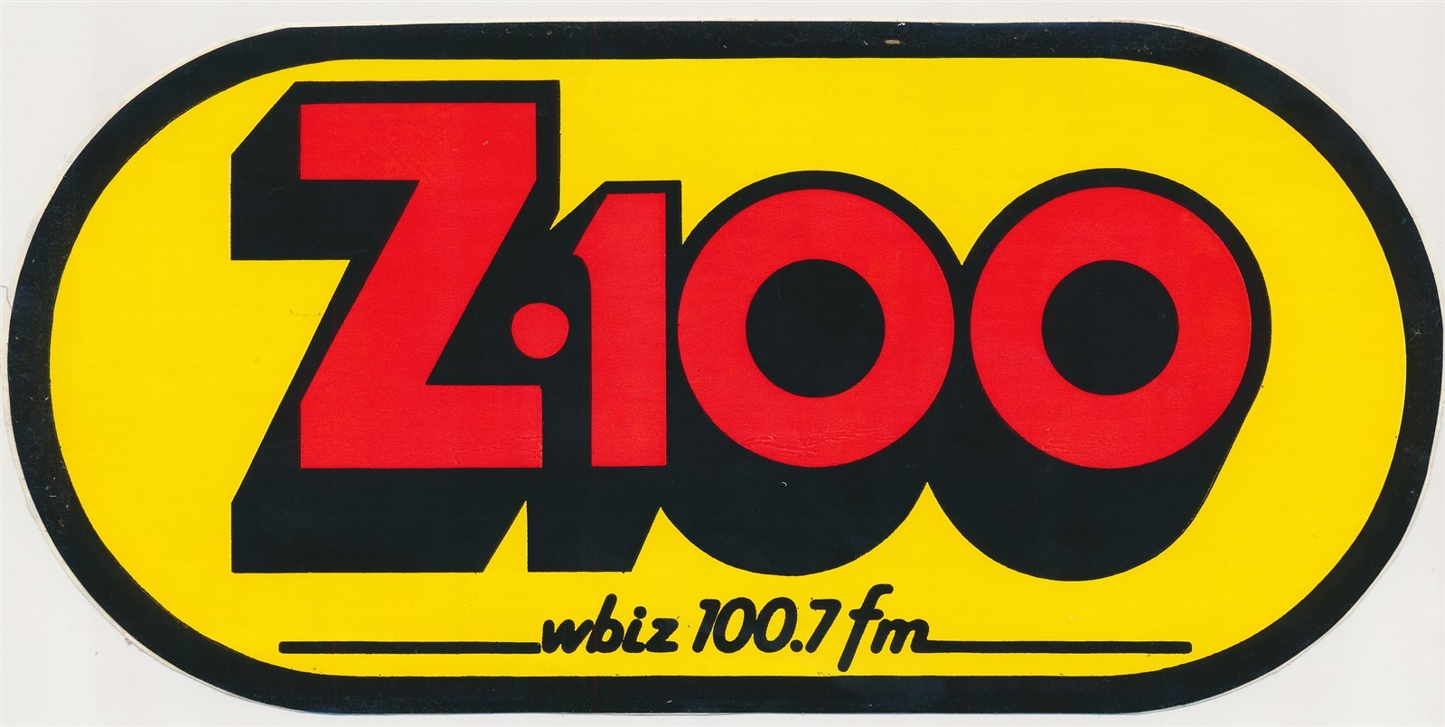 VINTAGE RADIO BUMPERSTICKER - WBIZ 100.7 FM - Eau Claire, Wisconsin - c1985