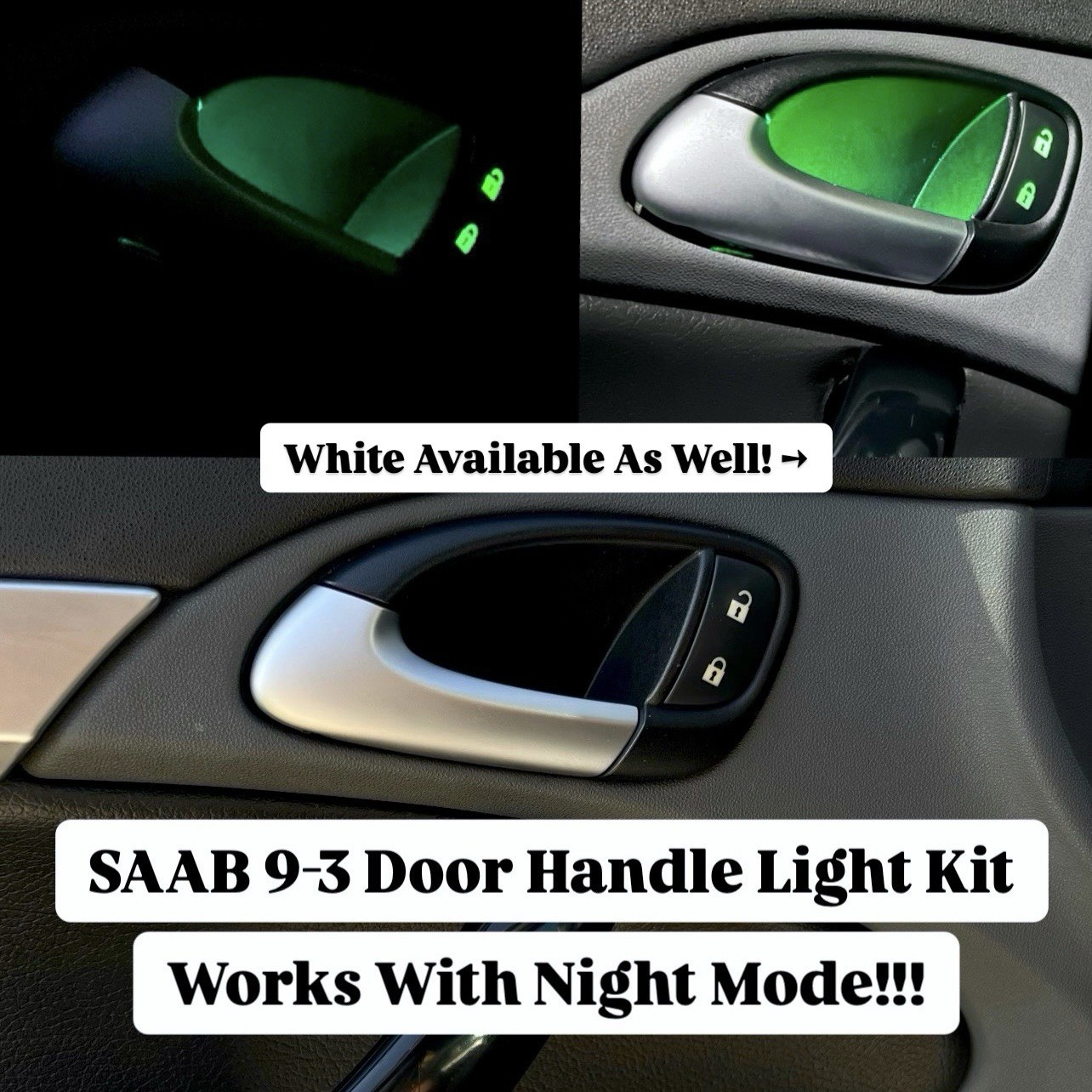 SAAB 9-3 Door Handle Lights Kit Upgrade (2003-12) - 2 Pcs w/ Instructions SAAB 9-3 Door Handle Lights Kit Upgrade (2003-12) - 2 Pcs w/ Instructions