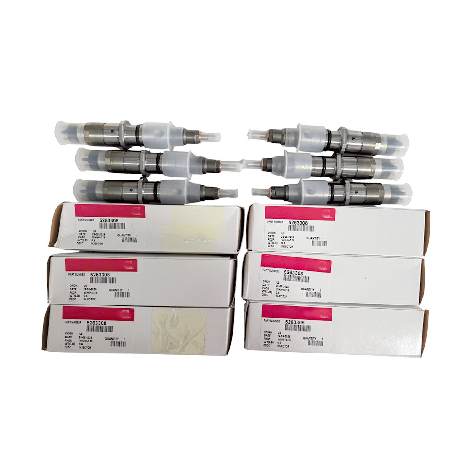 6X 5263308 Fuel Injectors 5263308RX Fit for Cummins QSL 8.9L Komatsu OEM NEW US
