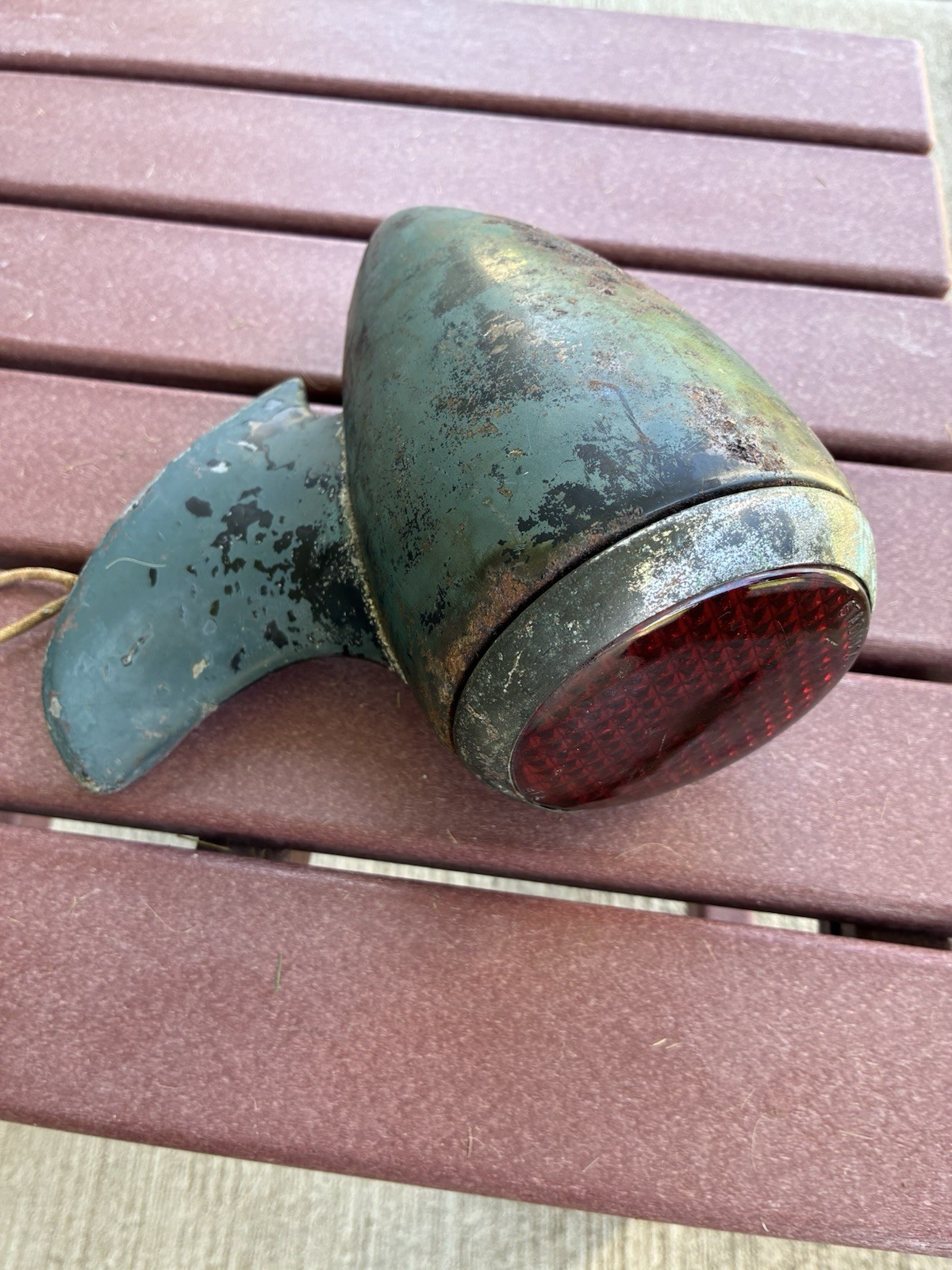 Vintage 1930's 1937 1938 Dodge Chrysler DeSoto Tail Light And Mounting Bracket Vintage 1930's 1937 1938 Dodge Chrysler DeSoto Tail Light And Mounting Bracket
