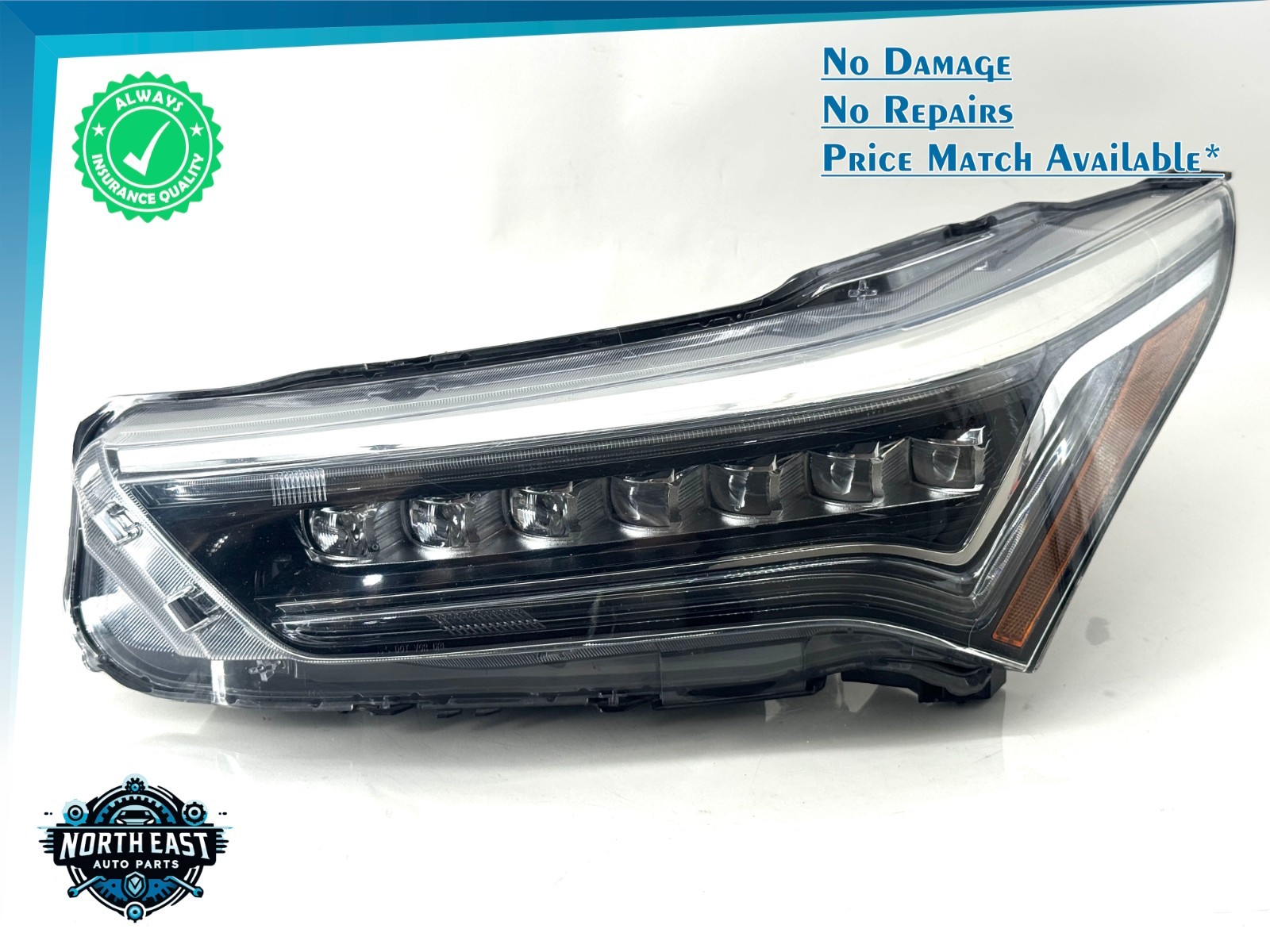 OEM 2022-2025 Acura RDX Left Black Background W/o Chrome Accent LED Headlight