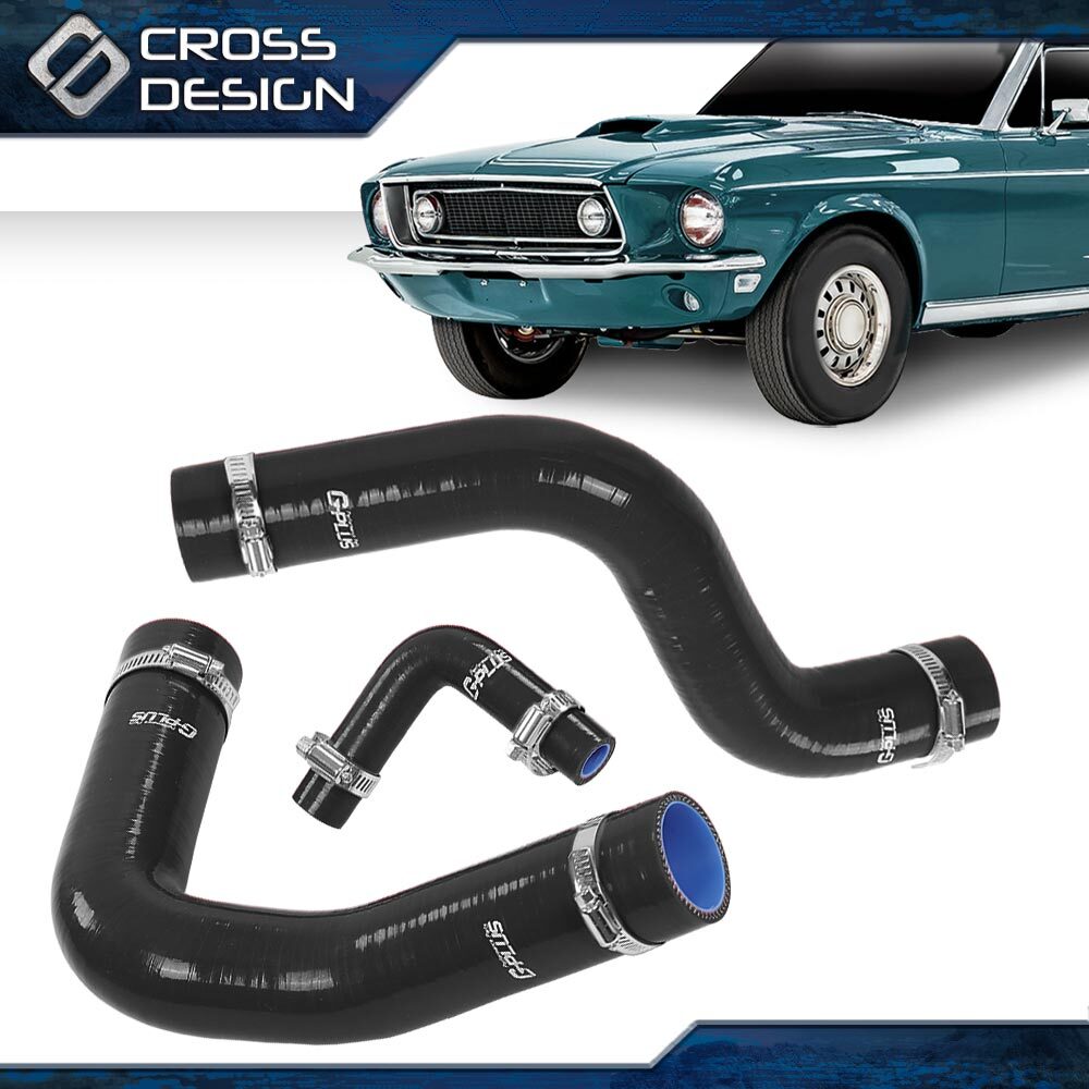 Fit For 1964-1968 Ford Mustang Cobra Shelby 289-302 Silicone Radiator Hose Black