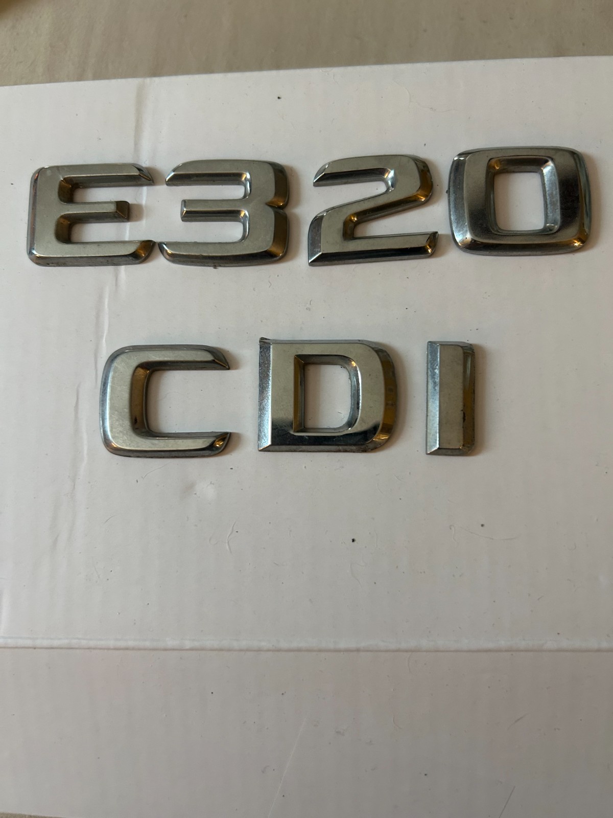 OEM Mercedes-Benz E320 CDI Rear Trunk Lid Emblem Letter Set Badge Chrome OEM OEM Mercedes-Benz E320 CDI Rear Trunk Lid Emblem Letter Set Badge Chrome OEM