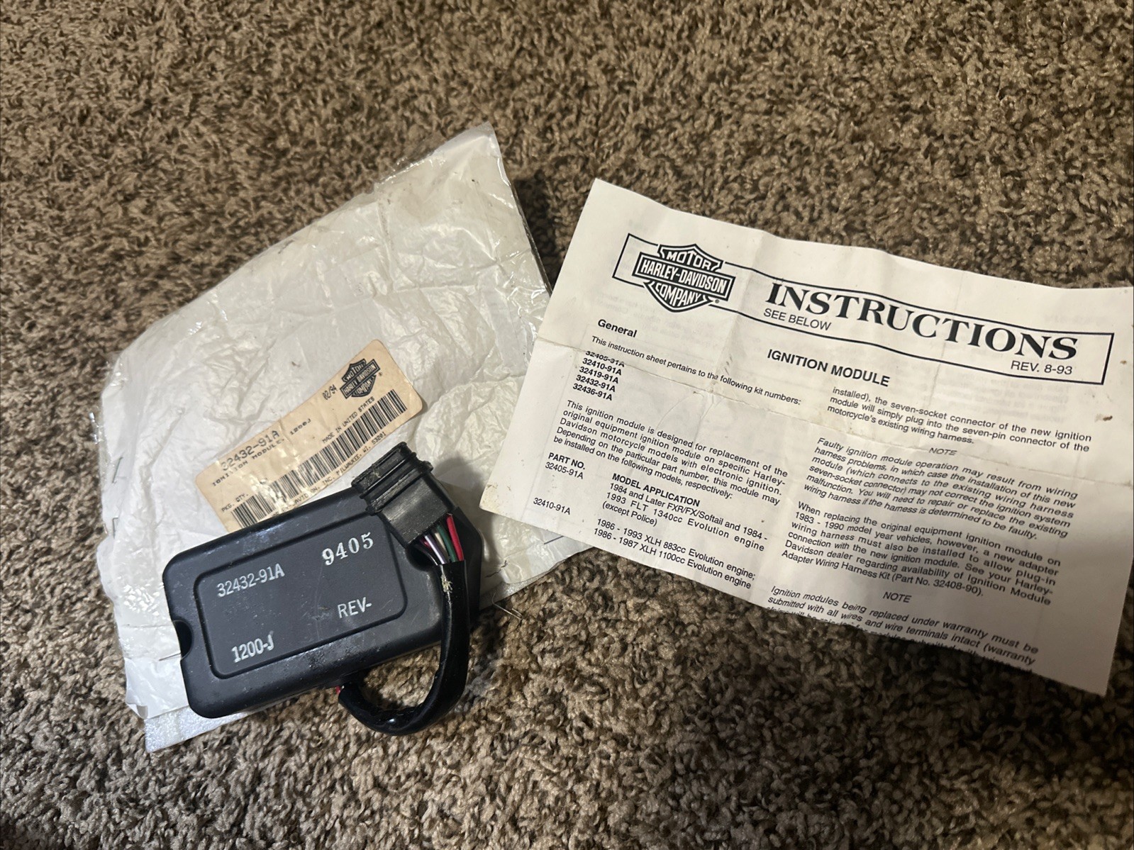 NOS Harley-Davidson OEM 1988-1990 XL 1200 SPORTSTER Ignition Module 32432-91A