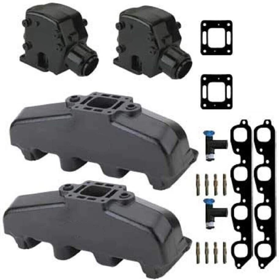 Mercruiser 7.4l 8.2l 454 502 Exhaust Manifold package set with 3\
