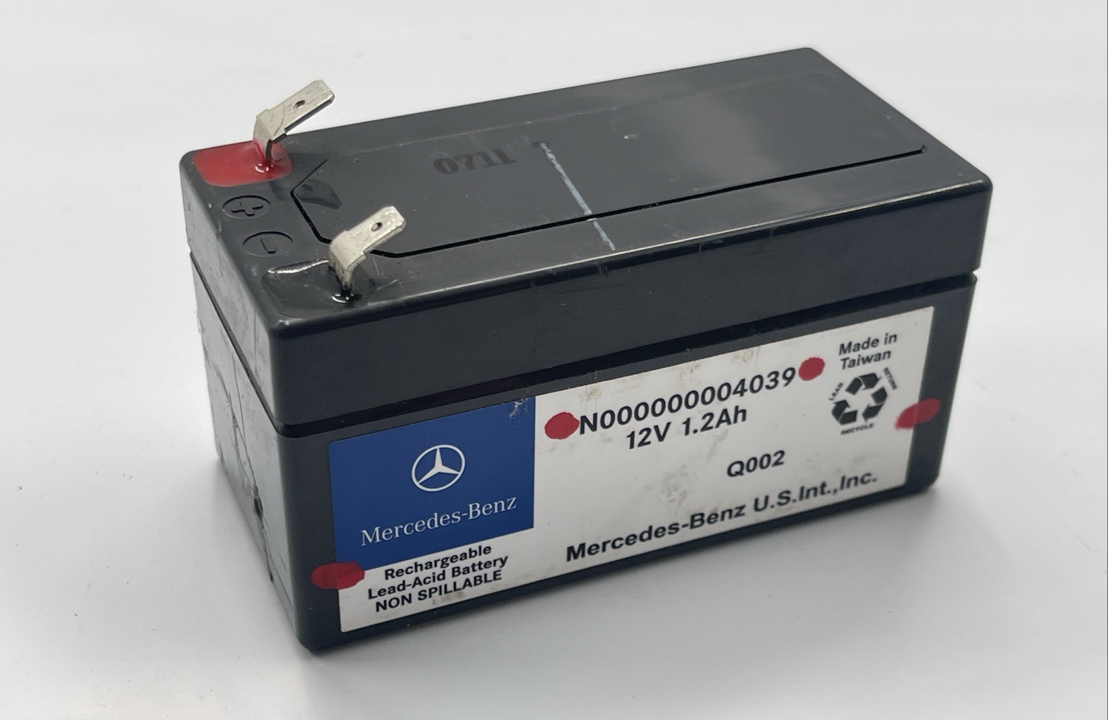 2007-2023 Mercedes-Benz Auxiliary Backup Battery 12V 1.2Ah OEM N000000004039
