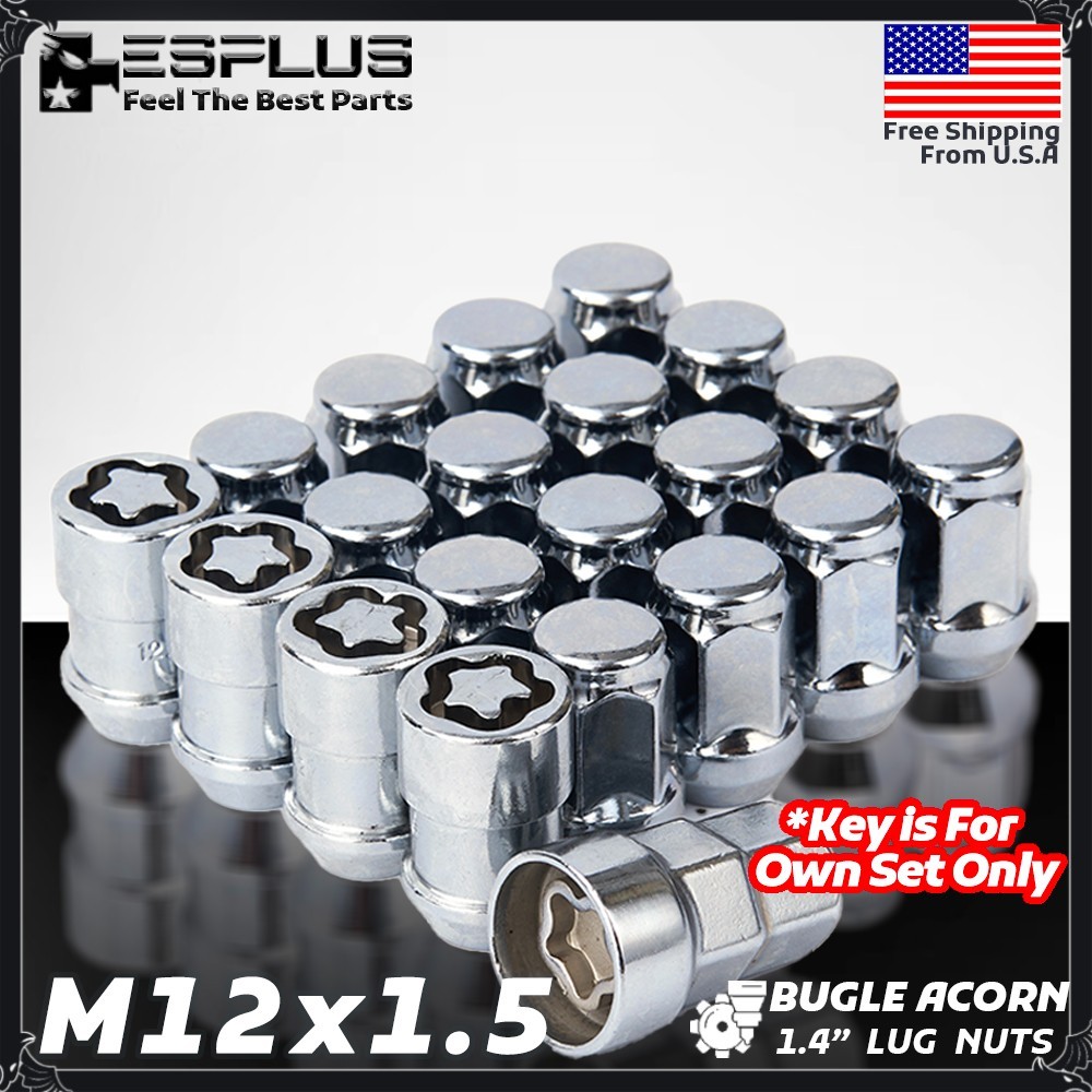20 Pc Lexus Universal Wheel Lock M12x1.5 Chrome Fit ES/GS/IS/NX/RC/RX & more