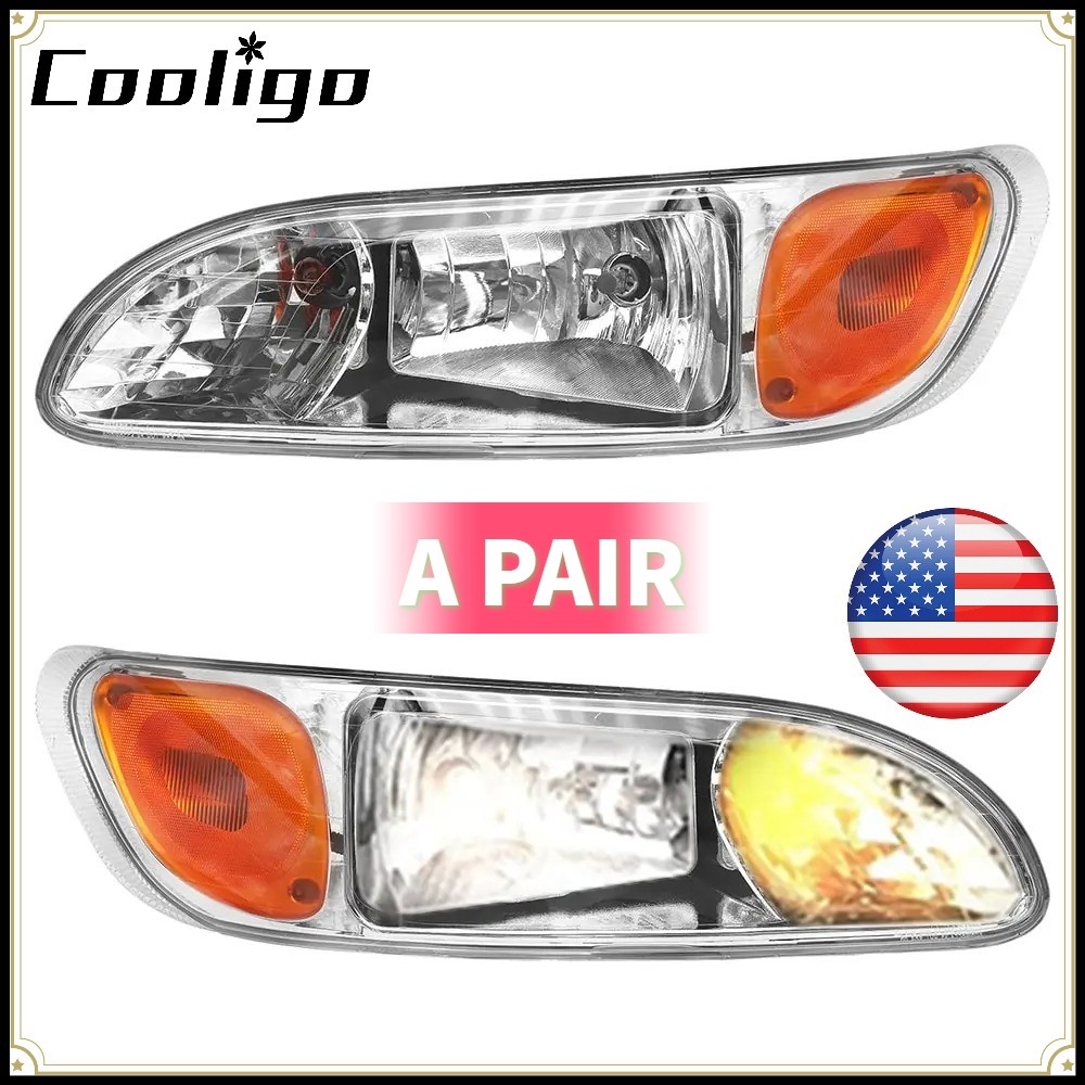 2X Halogen Headlight Assembly For 2005-2016 Peterbilt 337 386 387 Chrome