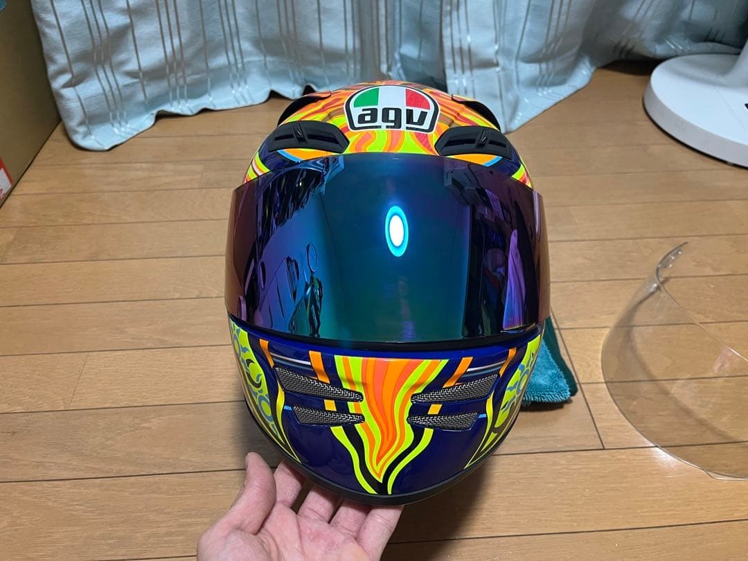 AGV AF-1 Rossi Full Face Motorcycle Helmet Size M With Mirror and Clear Shields