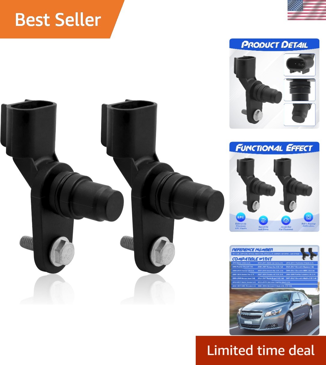 Reliable 2PCS Camshaft Sensors for Smooth Engine Performance - Compatible Models