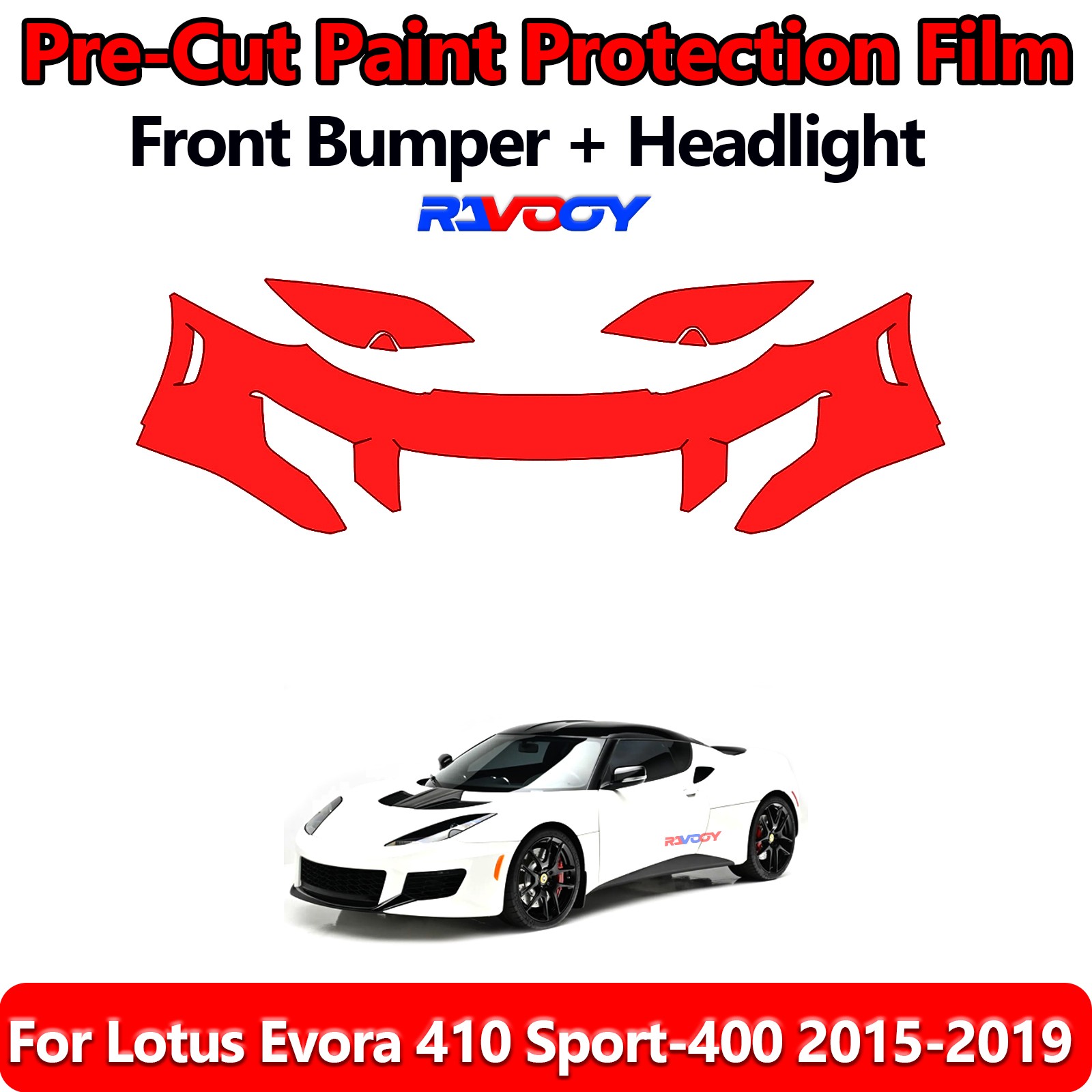 8.5Mil PreCut Front Bumper PPF Kit Film For Lotus Evora 410 Sport-400 2015-2019