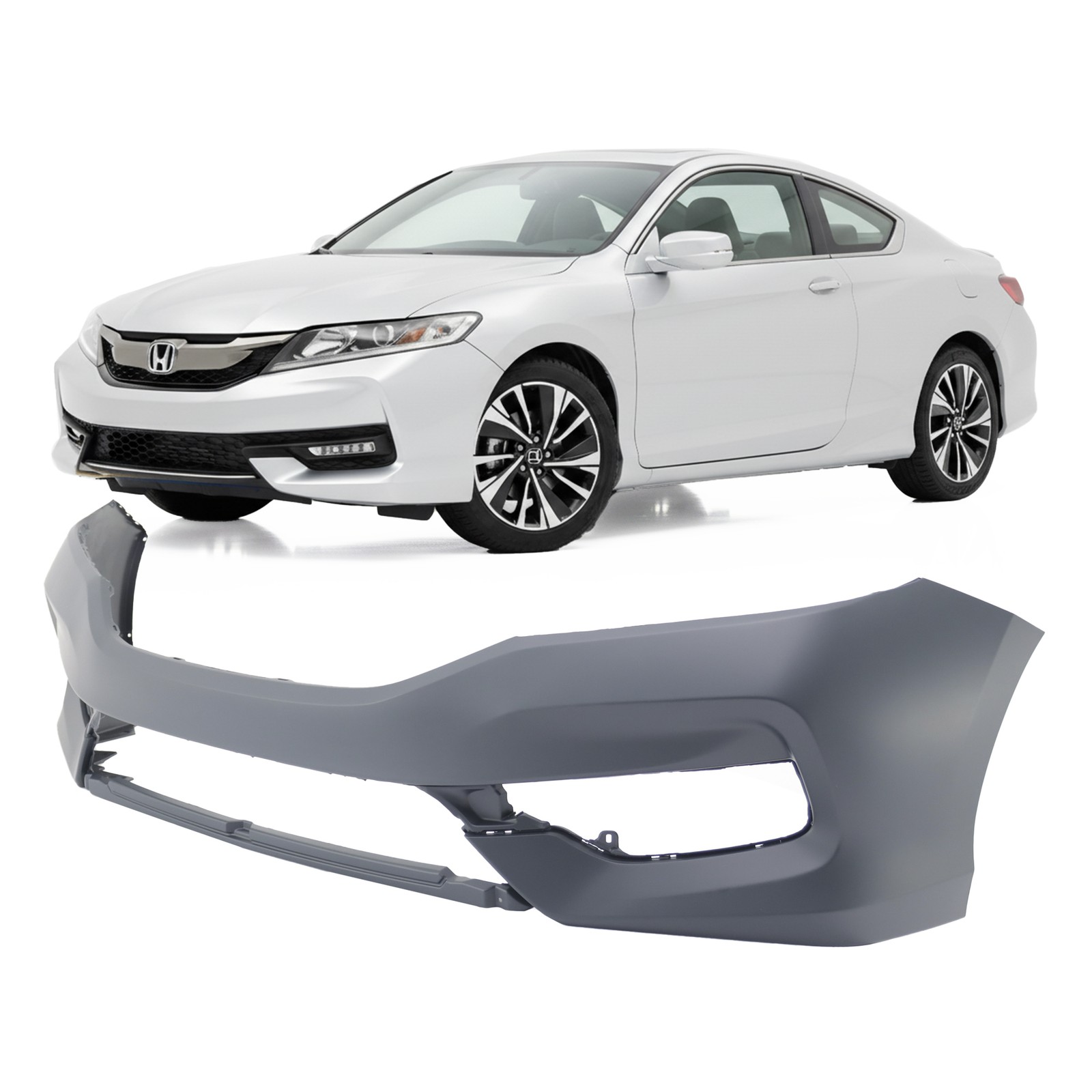 2016-2017 Honda Accord Hybrid EX LX SE S Primed Front Bumper Cover HO1000302