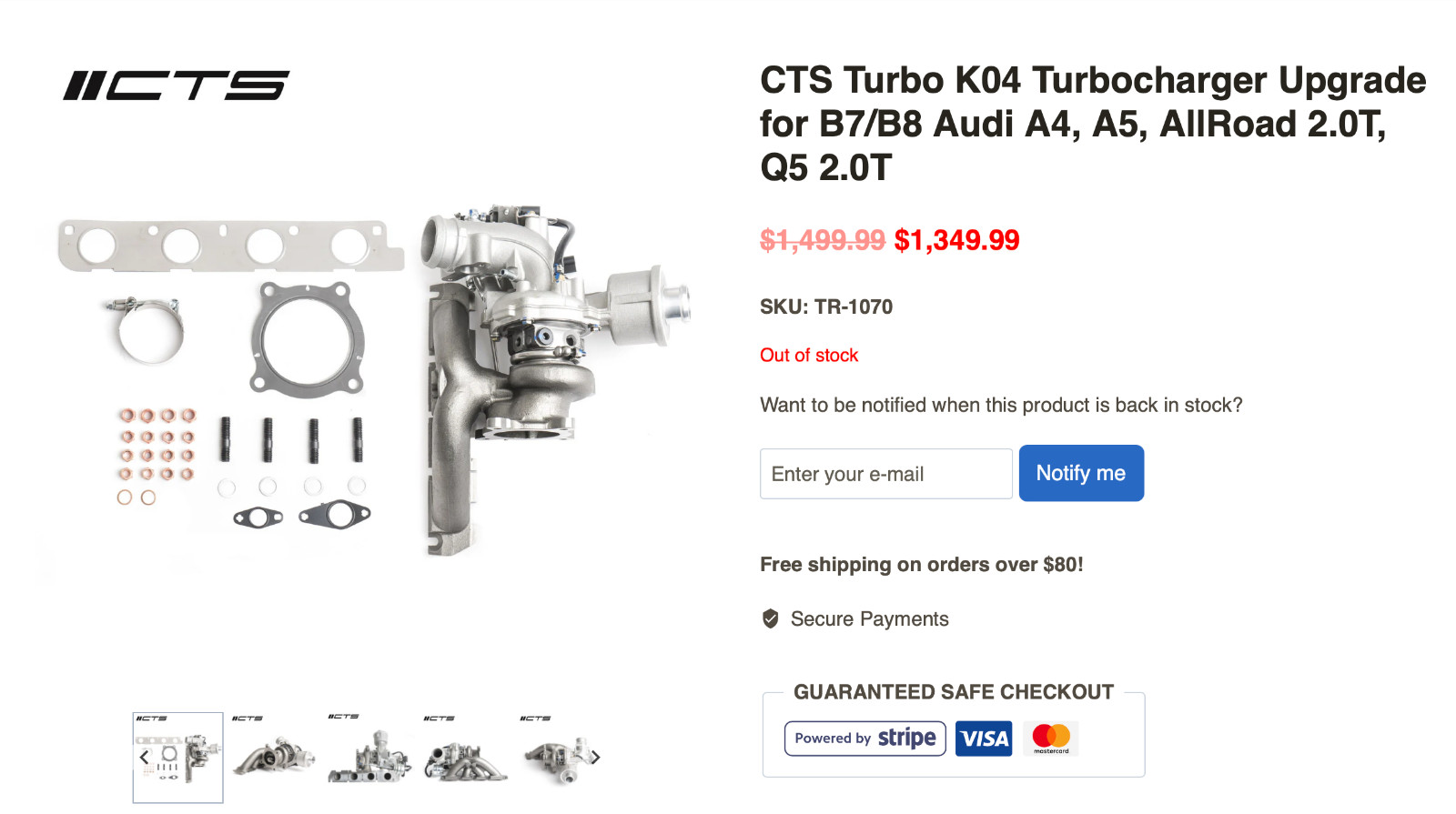 CTS B7/B8 2.0T K04 Turbocharger Upgrade