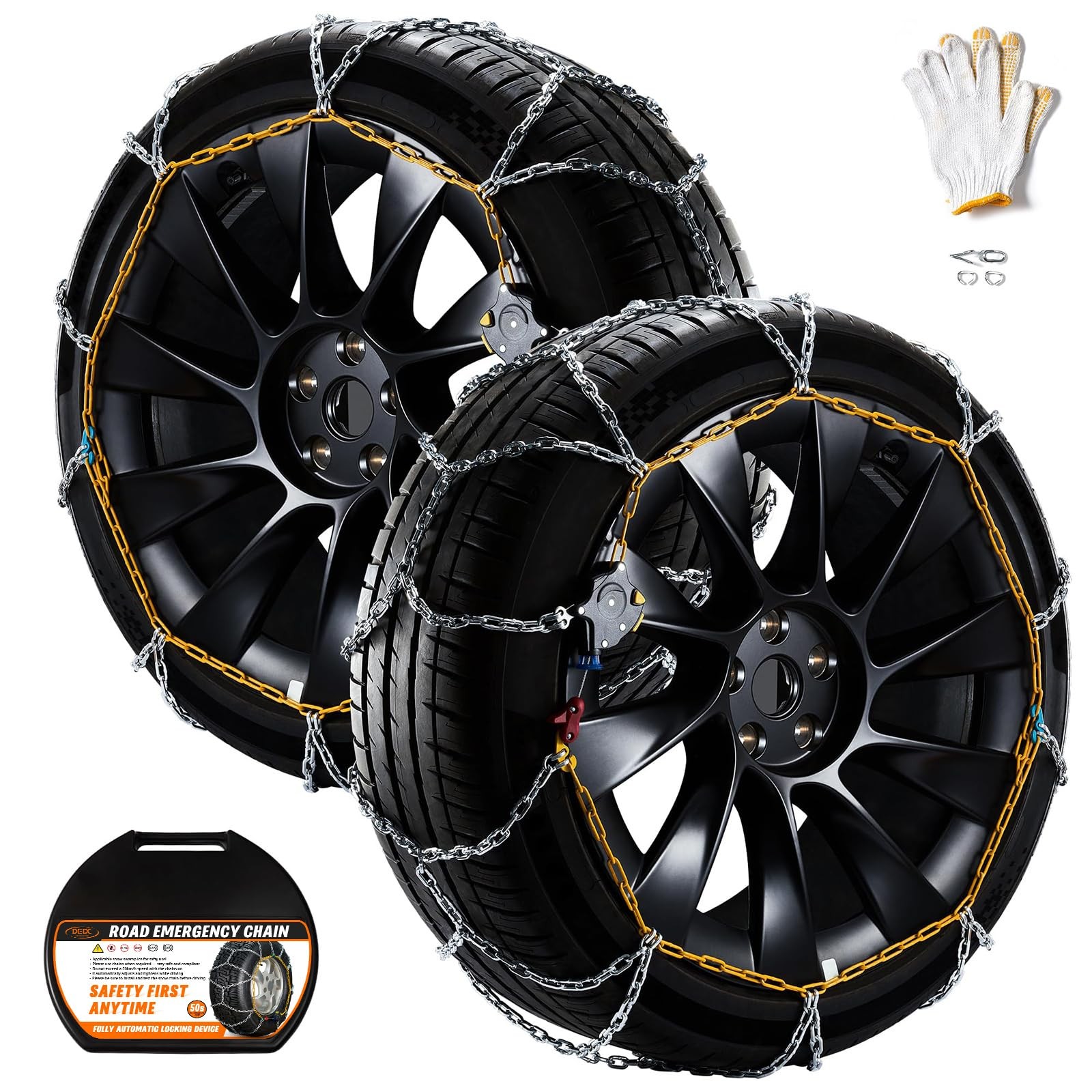 DEDC Auto Lock Y-type Mn Steel Snow Tire Chain for Tesla Model Y 235 245 DEDC Auto Lock Y-type Mn Steel Snow Tire Chain for Tesla Model Y 235 245